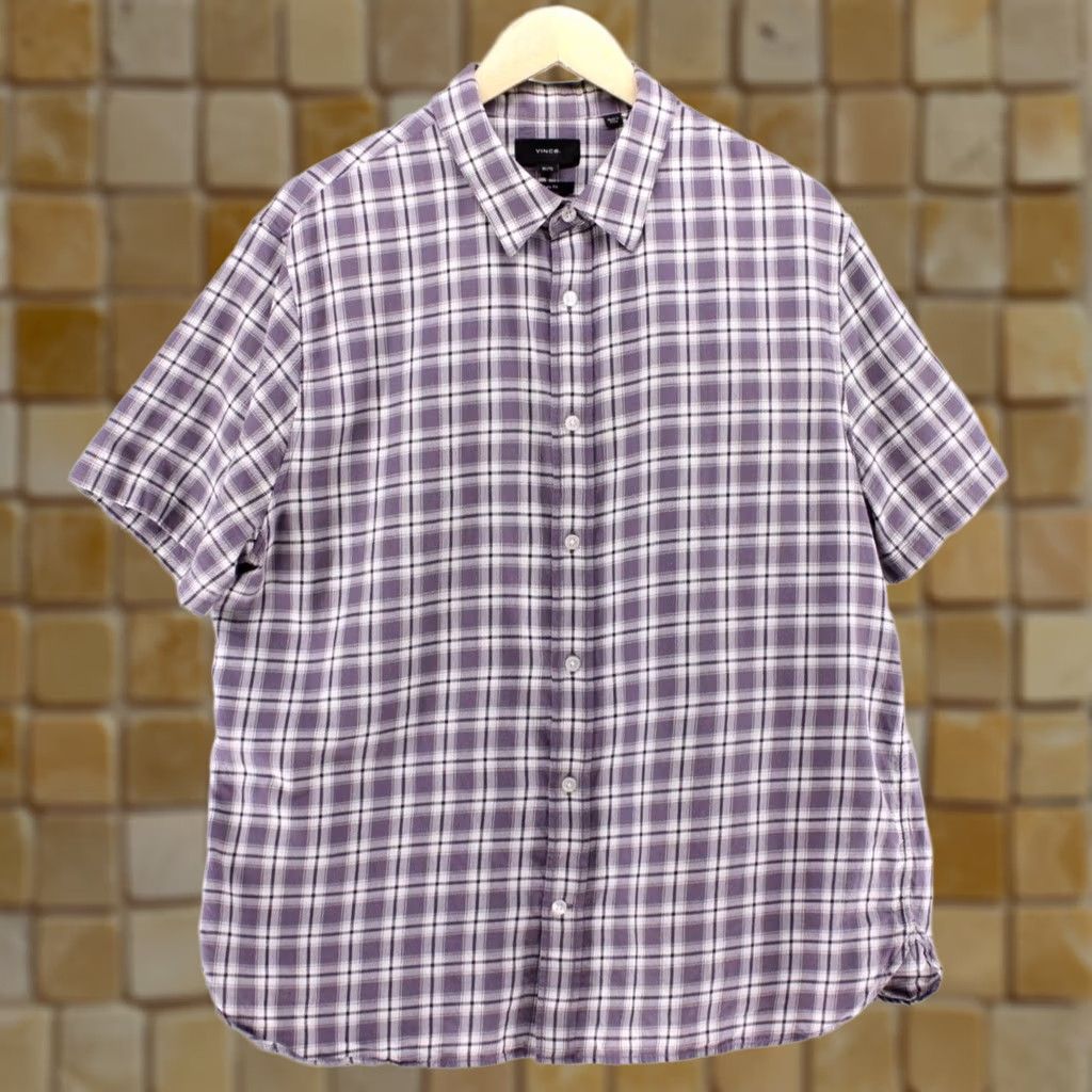 Vince Vince Men's Plaid Short Sleeve Shirt Button Down XL Multicolor Classic Designer Size US XL / EU 56 / 4 - 1 Thumbnail