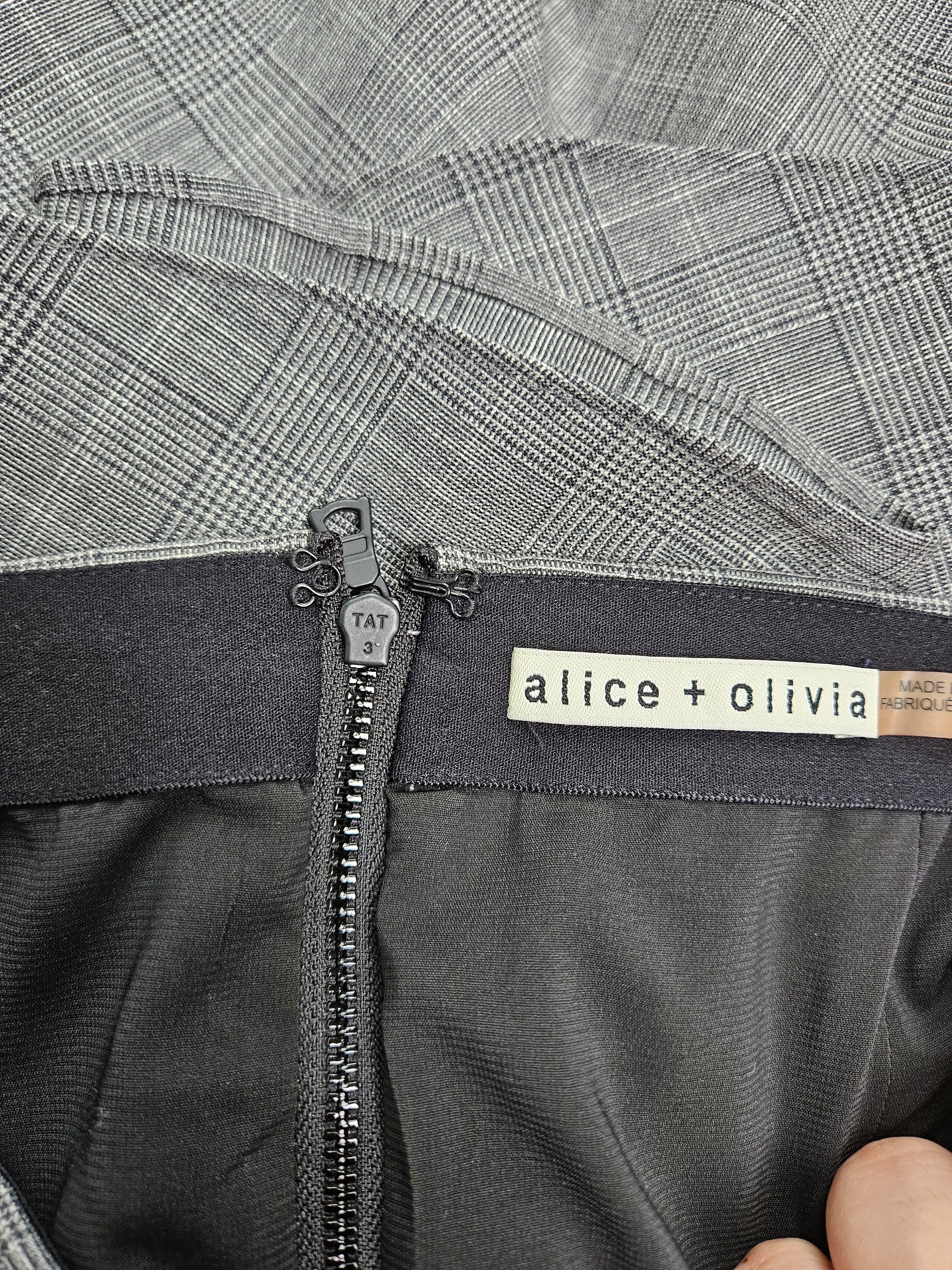Alice + Olivia Grey Checkered Ruffles Layering Long Skirt Size 25" / US 0 / IT 36 - 3 Thumbnail