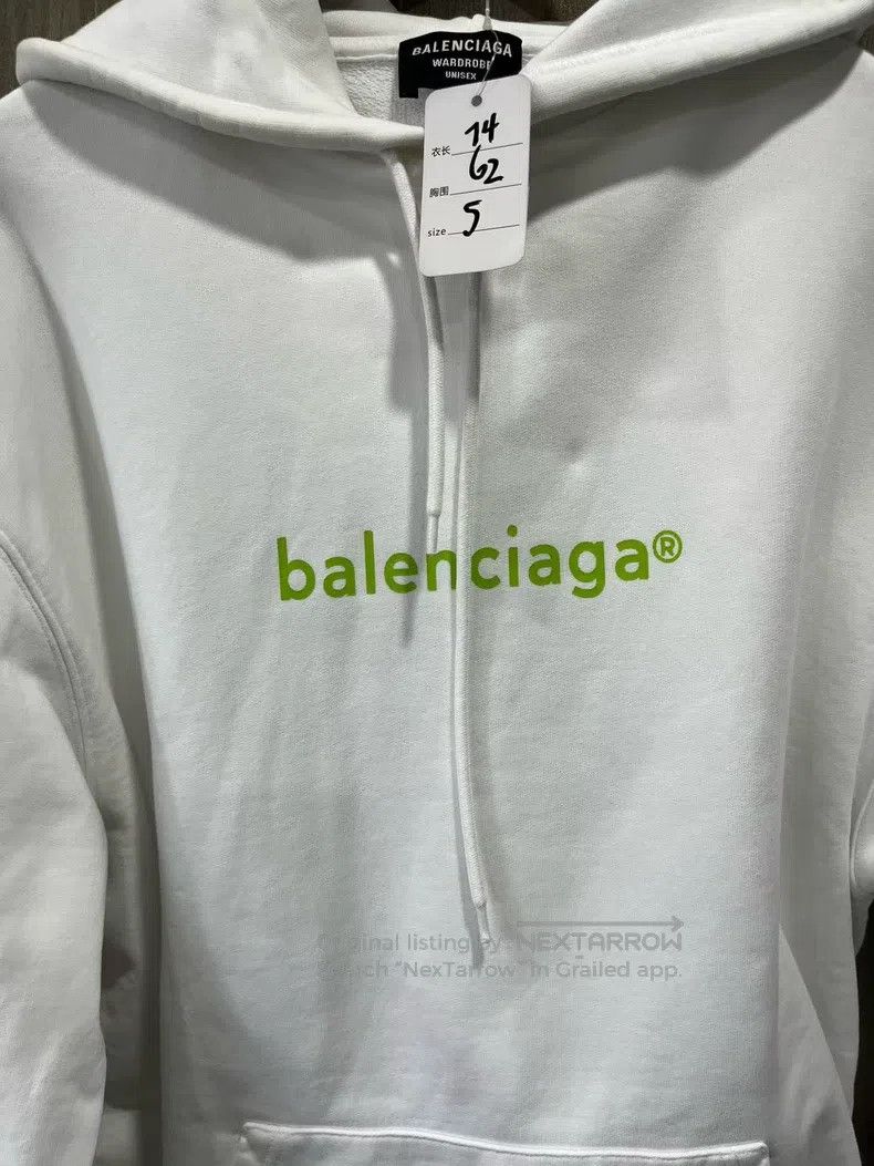 Balenciaga Balenciaga Email Logo White and Green Hoodie Size US S / EU 44-46 / 1 - 9 Thumbnail