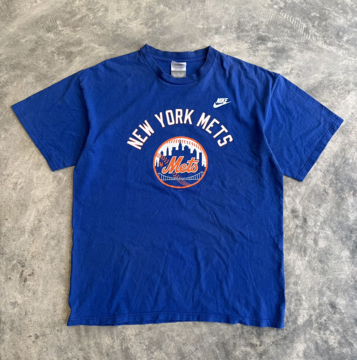 Nike × Vintage Nike New York METS blue tees 🌐 Size US L / EU 52-54 / 3 - 1 Thumbnail