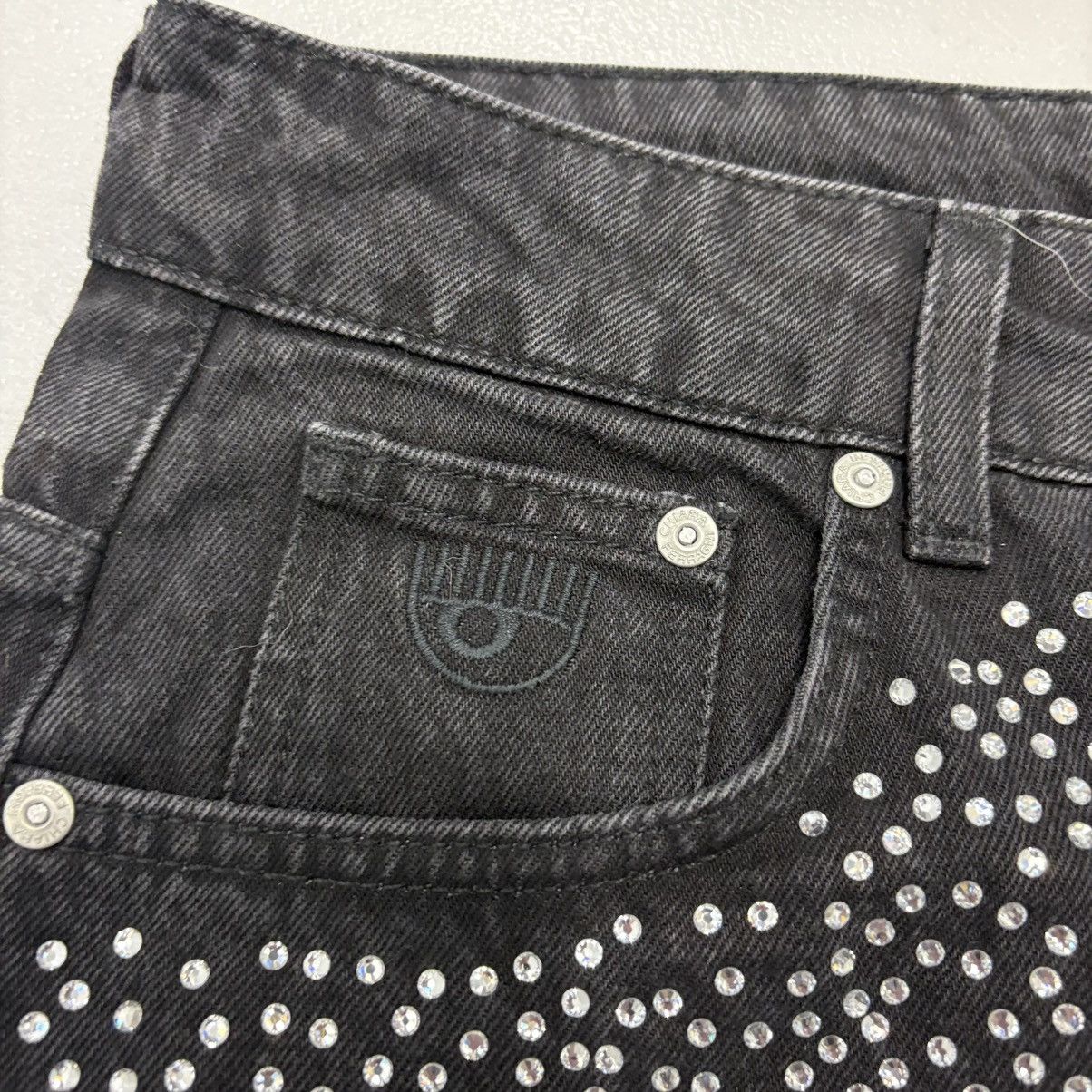 Chiara Ferragni Chiara Ferragni Black Denim Bermuda Jorts Rhinestone Sz 30 Size 30" / US 8 / IT 44 - 3 Thumbnail