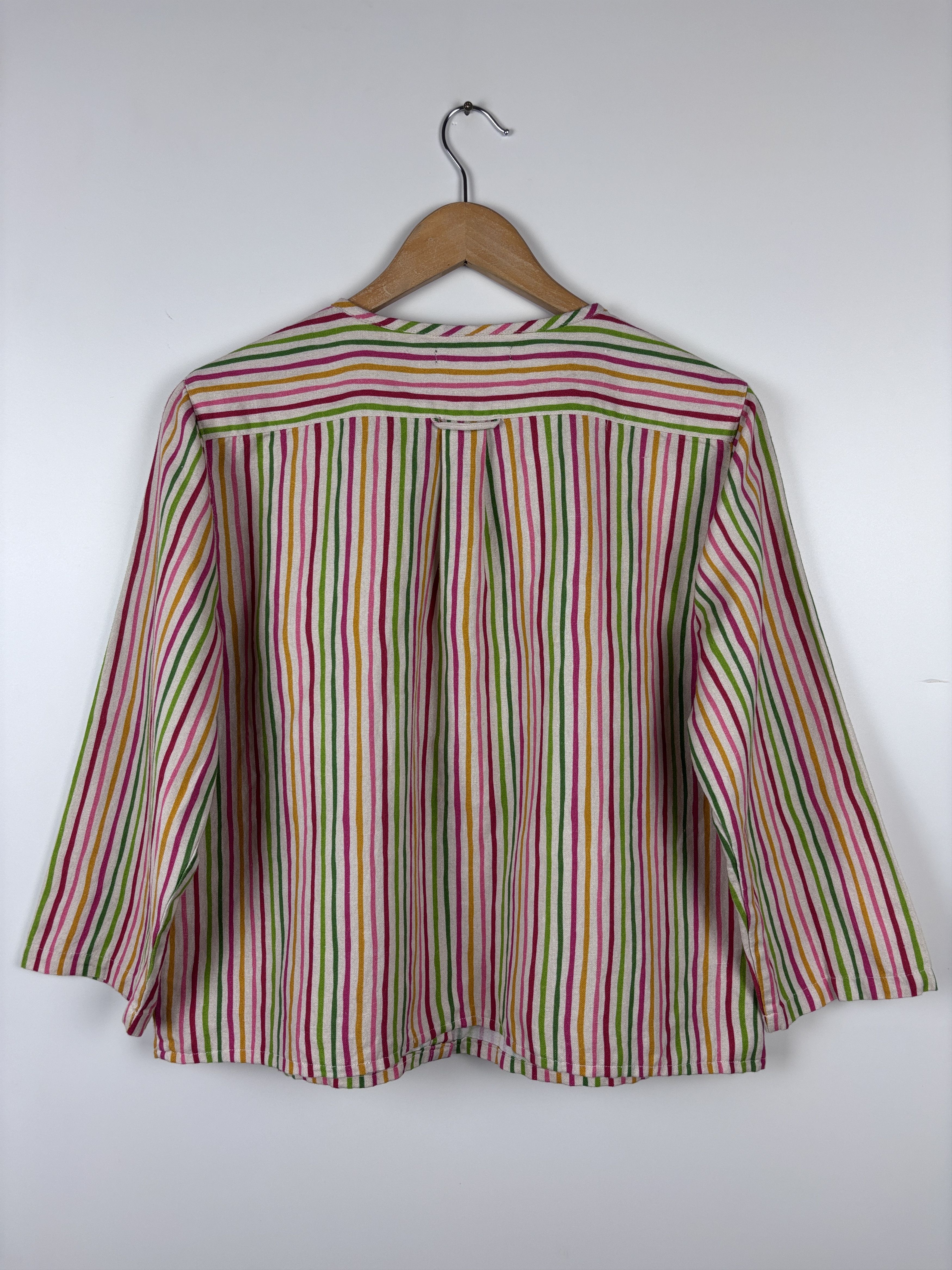 Designer Gudrun Sjoden Colorful Striped Blazer Linen Jacket Size S Size S / US 4 / IT 40 - 7 Thumbnail