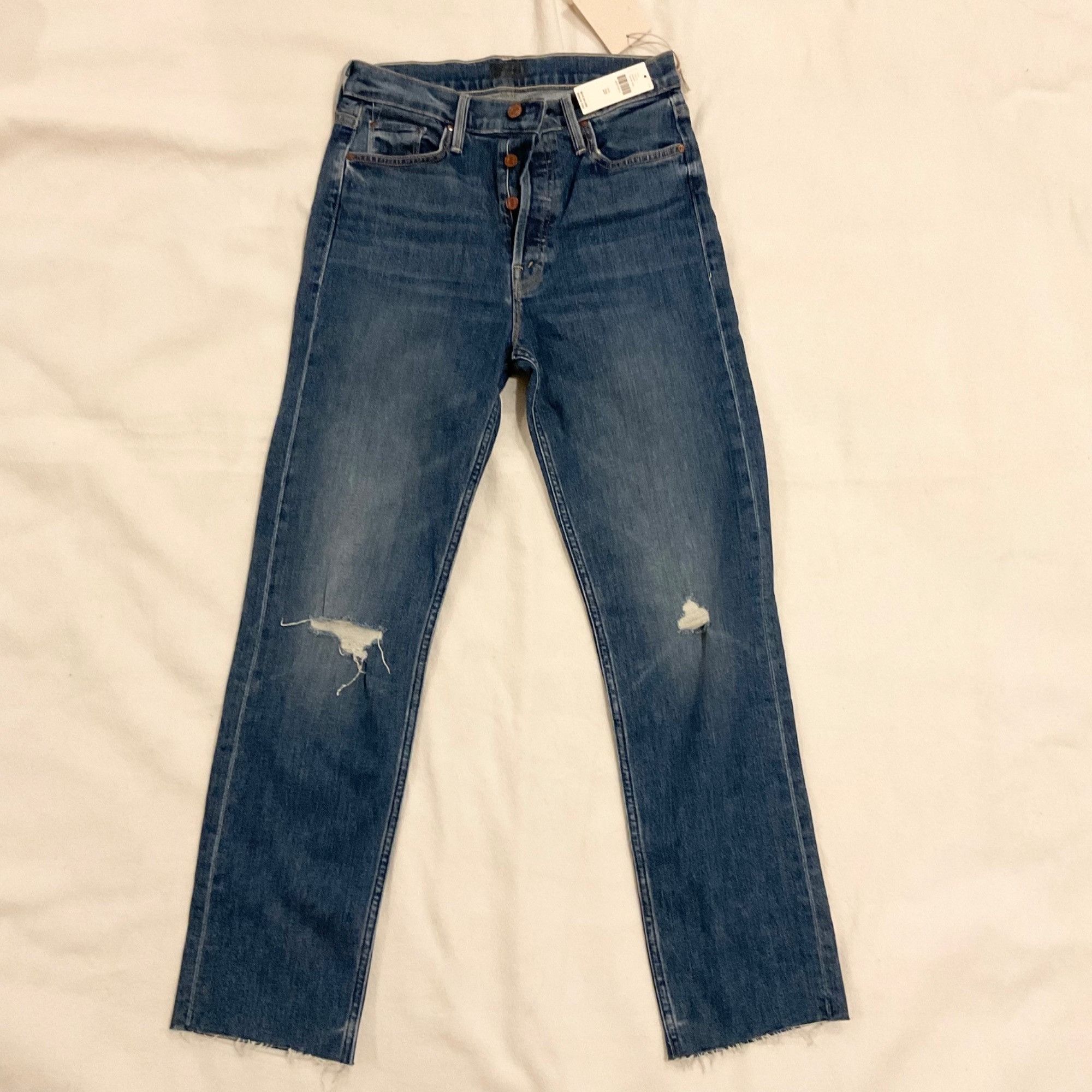 MOTHER NWT MOTHER DENIM The Tomcat Ankle Fray high rise Jeans SZ28 Size 28" / US 6 / IT 42 - 2 Thumbnail