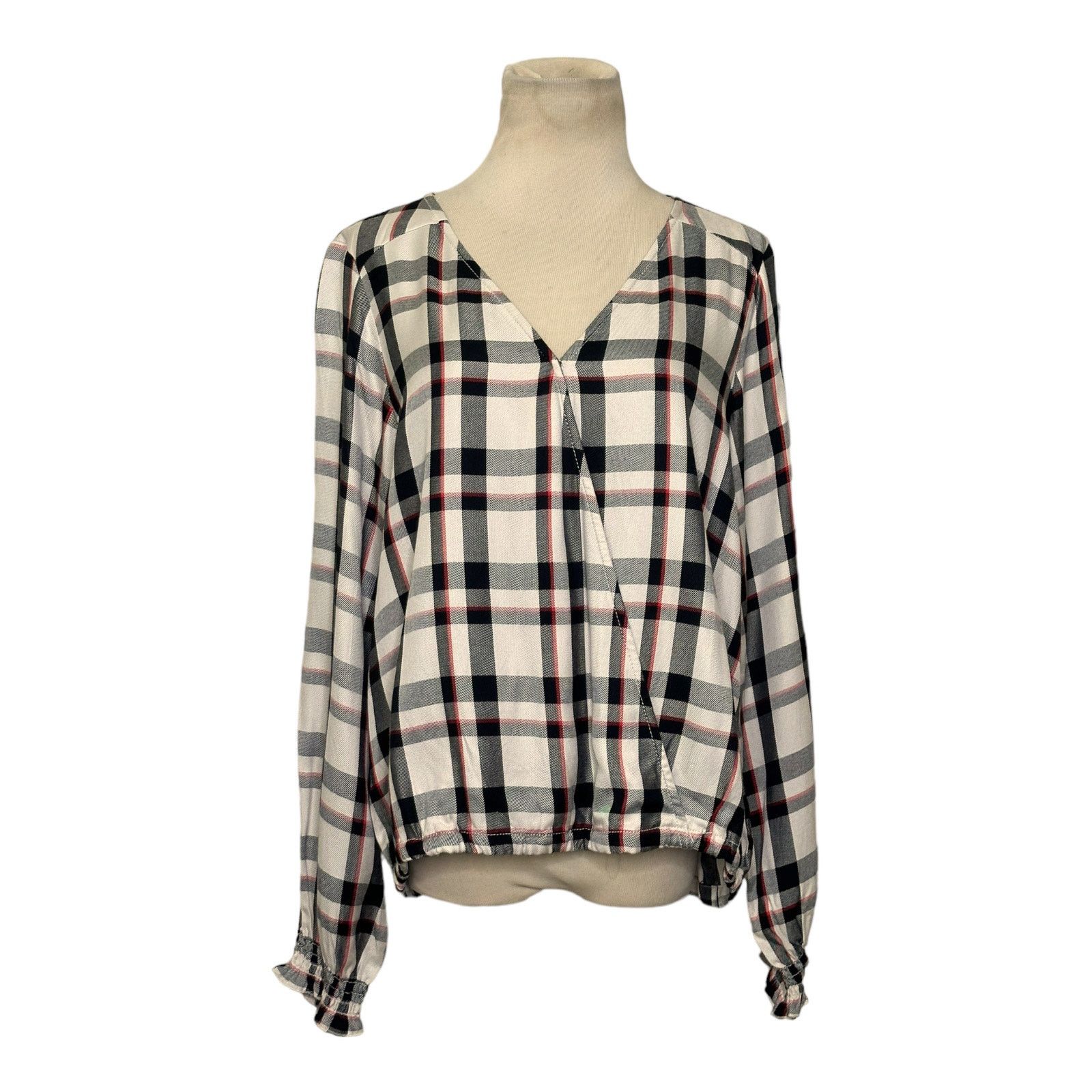 Sanctuary Sanctuary plaid long sleeves front crossed top size small Size S / US 4 / IT 40 - 7 Thumbnail