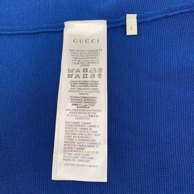 Gucci Gucci Blue Logo Embroidered Wool Cardigan-2505 Size L / US 10 / IT 46 - 6 Thumbnail
