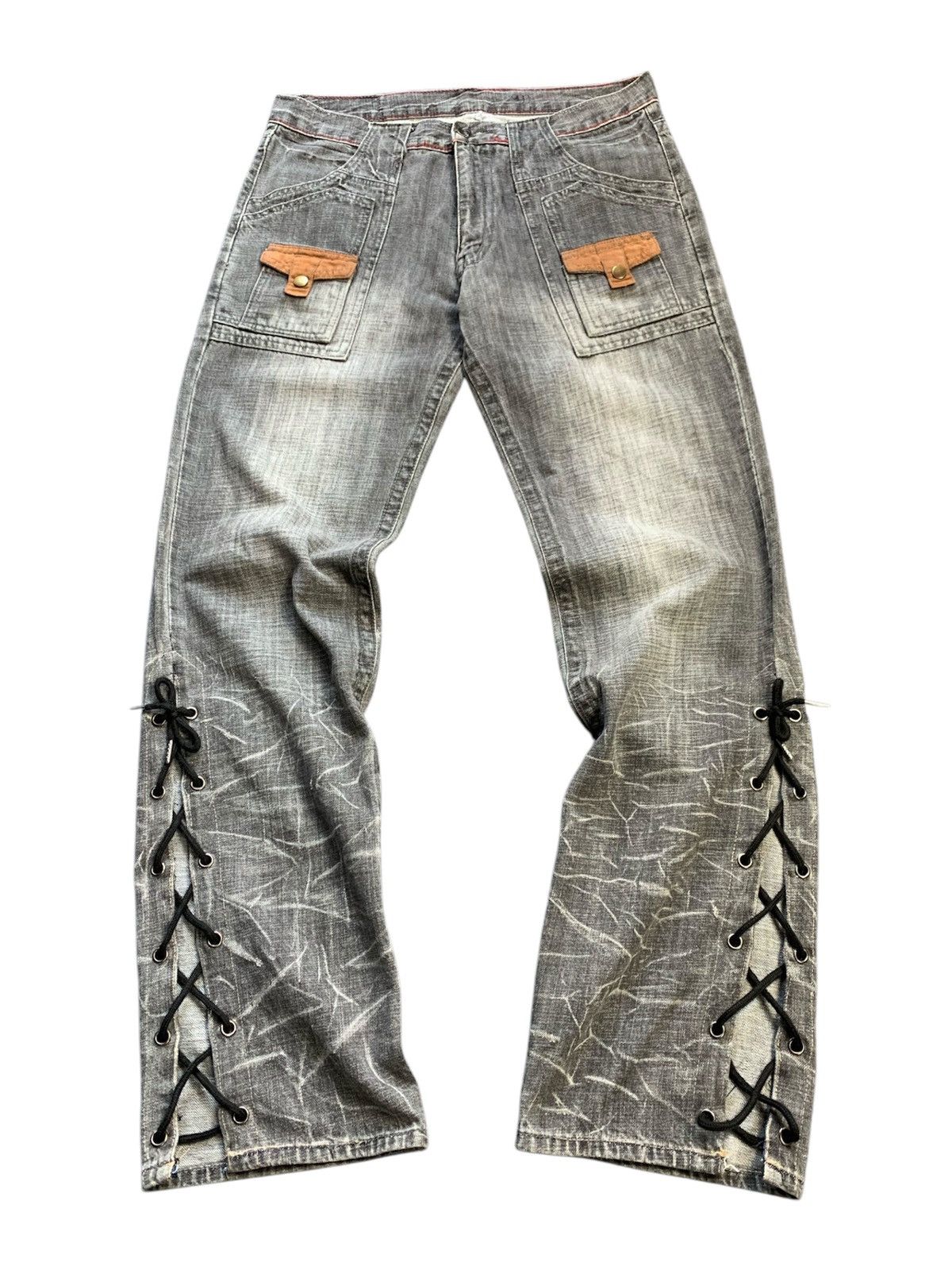 If Six Was Nine × Japanese Brand × Le Grande Bleu (L.G.B.) Lace up solberry pant vkei style japanese brand Size US 32 / EU 48 - 4 Thumbnail