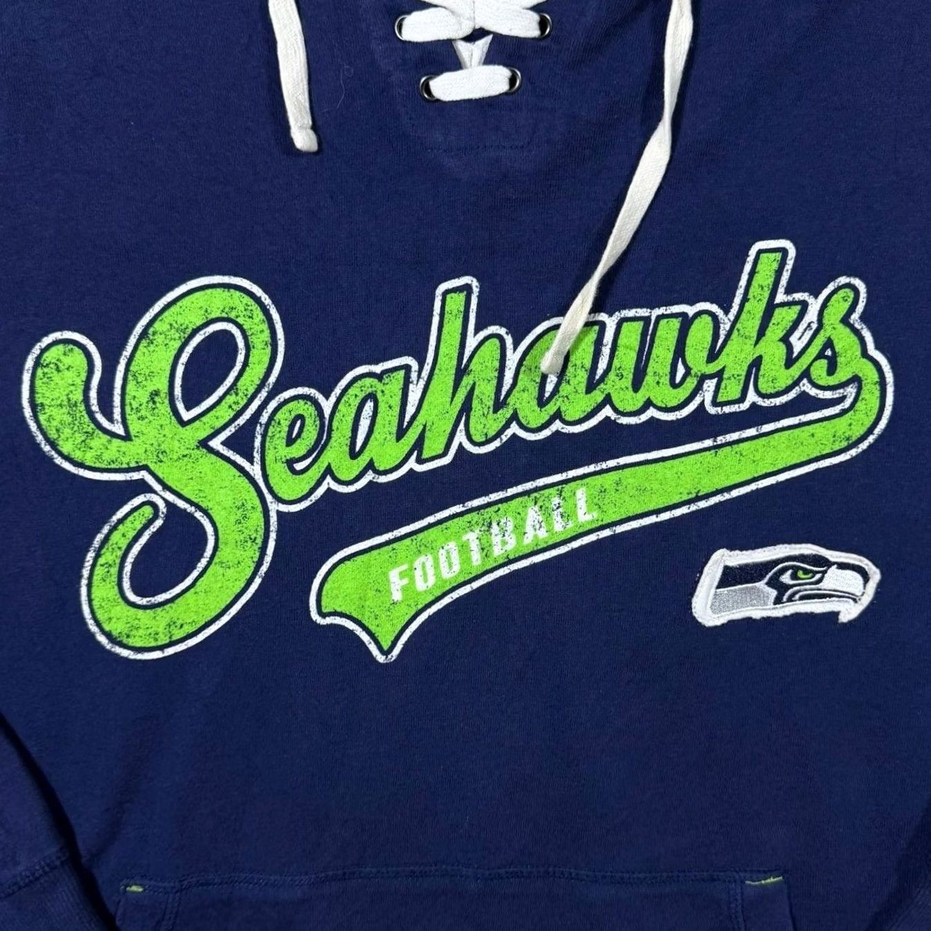 NFL NFL Seattle Seahawks Football Logo Graphic Navy Blue Green Hoodie L Men’s Large Size US L / EU 52-54 / 3 - 4 Thumbnail