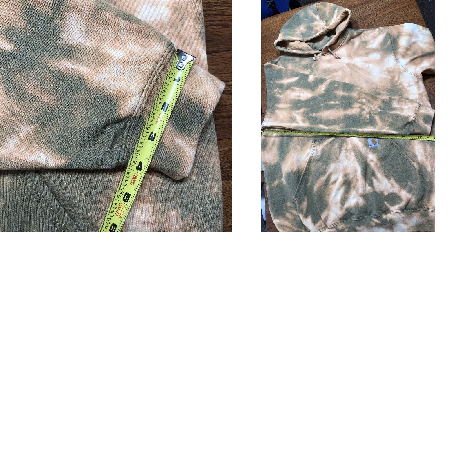 Carhartt Carhartt Hoodie Mens L Green Tie Dye Acid Wash Relaxed Fit Pullover 90s Classic Outdoor Knitted Cotton Blend Polyester Sweatshirt Size US L / EU 52-54 / 3 - 8 Thumbnail