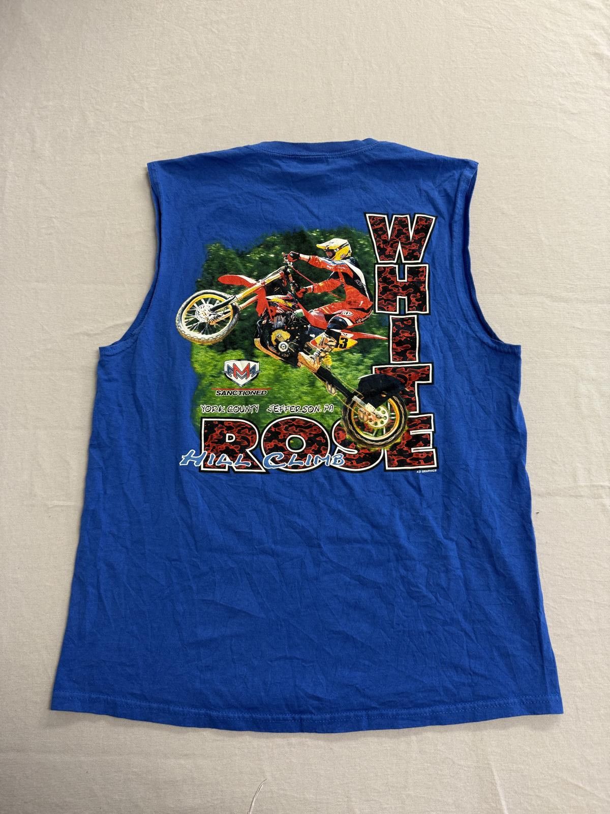 Designer White Rose Motcross T-shirt AMA Pro Hill Climb Sleeveless L Size US L / EU 52-54 / 3 - 1 Thumbnail