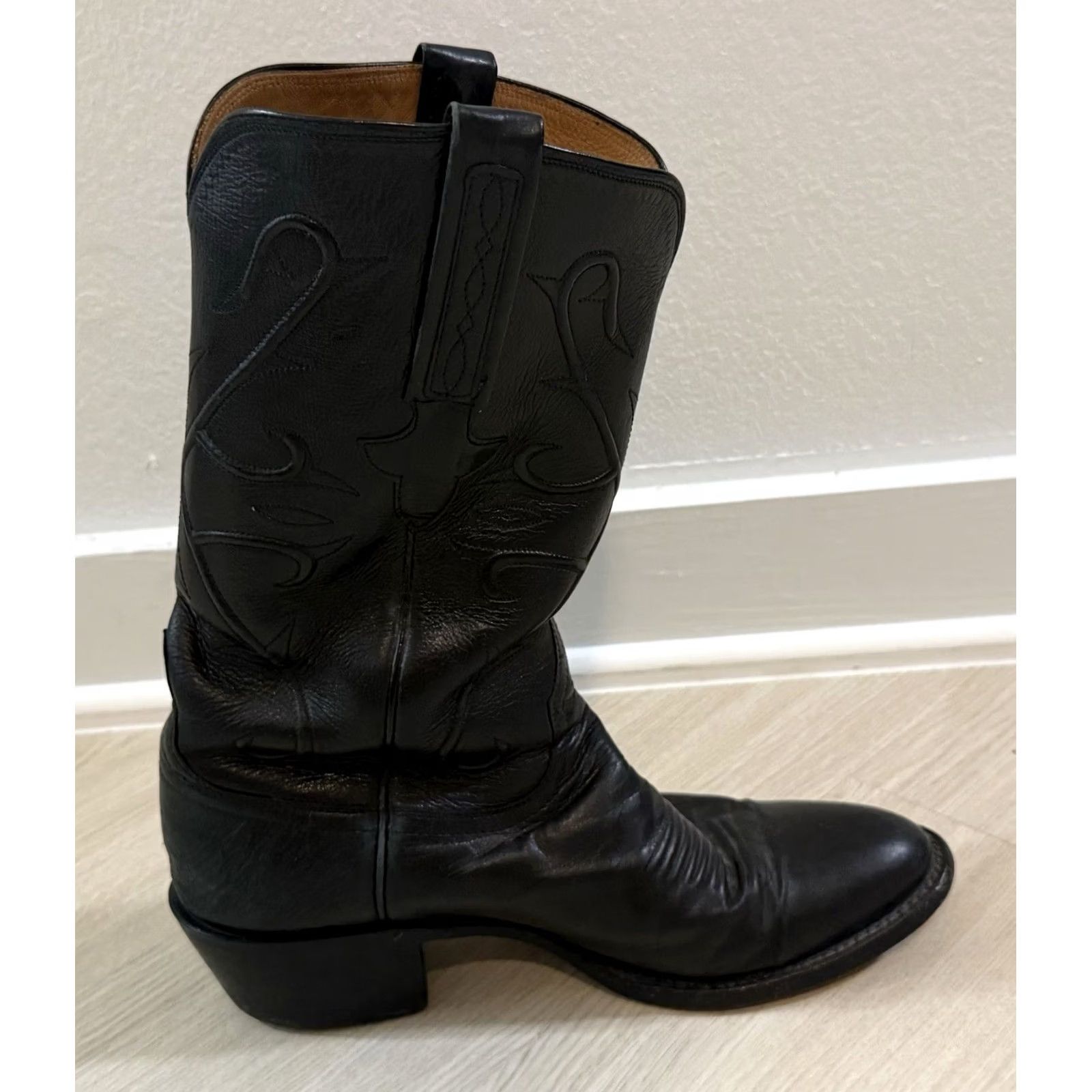 Roper VINTAGE Lucchese Men’s HandMade Classics Roper Cowboy Boots Size 8.5 Leather Mid-Calf USA 90s Western L1501 Mens Size US 9 / EU 42 - 5 Thumbnail