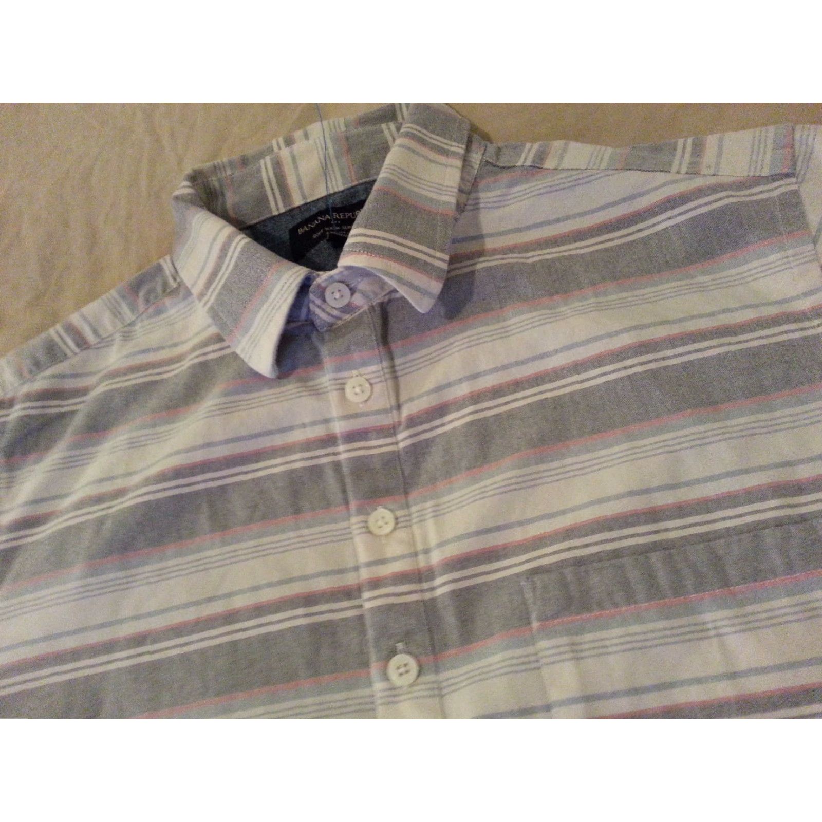Banana Republic VINTAGE? Banana Republic Shirt Polo Gray Cotton Short Sleeve Mens S No? Size US S / EU 44-46 / 1 - 2 Thumbnail