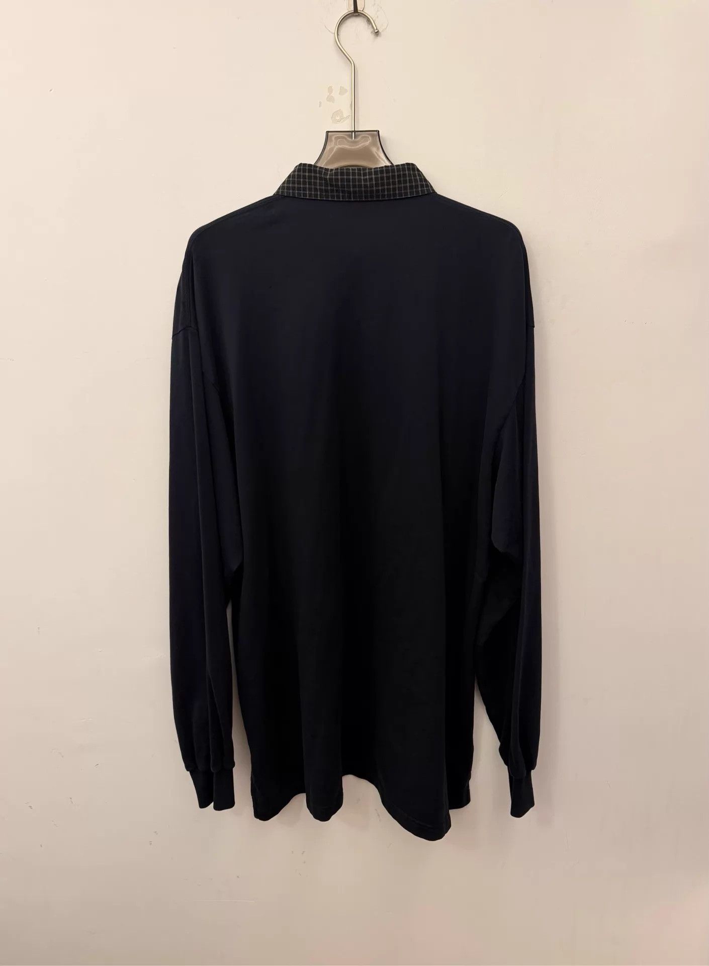 Balenciaga Balenciaga Faded Black Check Collar Polo Shirt Size 3 Size US L / EU 52-54 / 3 - 3 Thumbnail