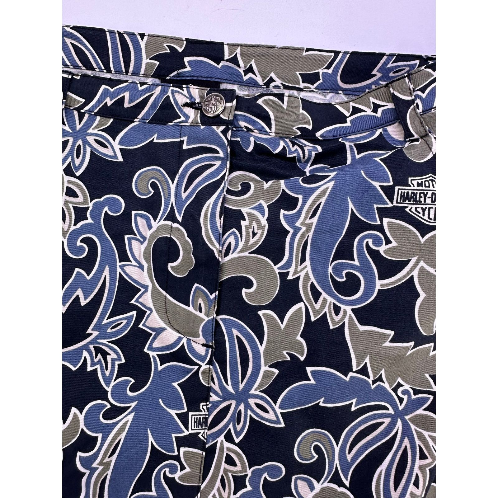 Harley Davidson Harley Davidson Skirt Tori Richard Size 10 Blue Tan Floral Size 32" / US 10 / IT 46 - 7 Thumbnail