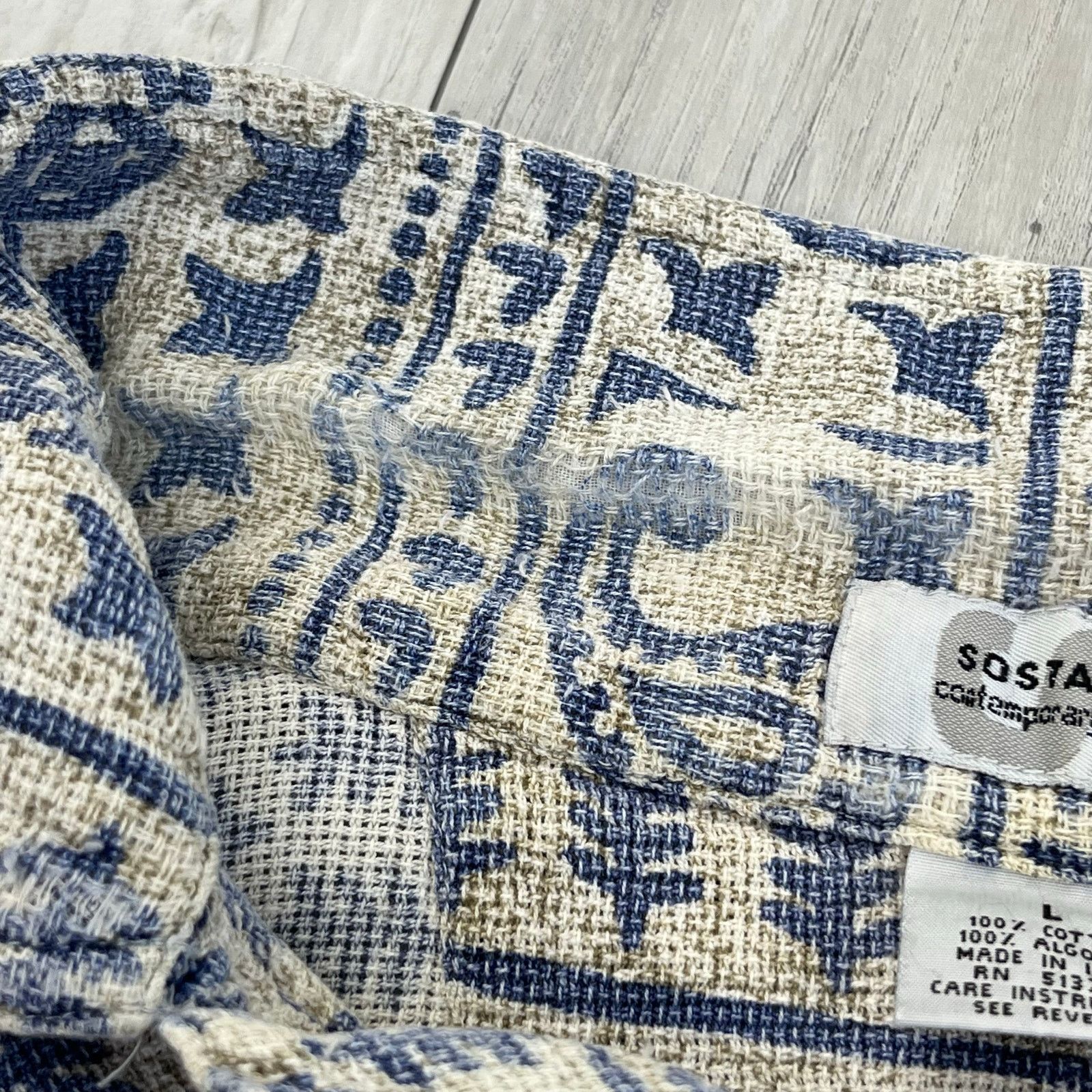 Vintage Vintage Sostanza 90s Blue Cotton Button Down Shirt Size US L / EU 52-54 / 3 - 5 Thumbnail