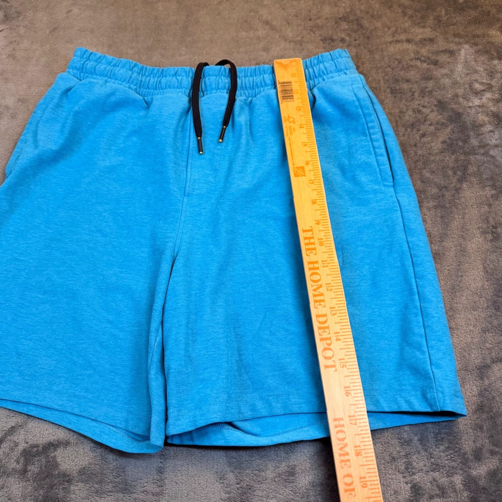 Beyond Yoga Beyond Yoga Heathered Blue Athletic Lounge Shorts Drawstring Mens Size Medium Size US 31 - 7 Thumbnail