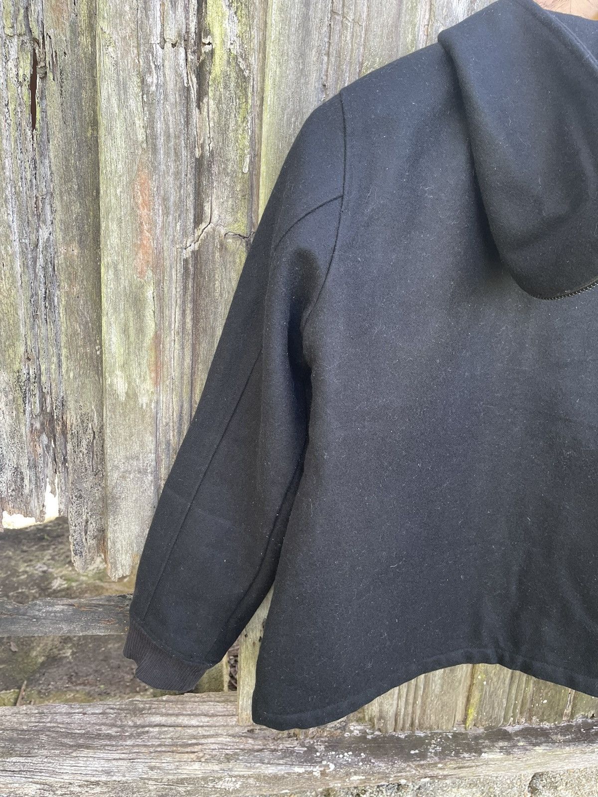 Designer East Boy Quilted Wool Zip Jacket (Black) - Japanese Brand Size US M / EU 48-50 / 2 - 10 Thumbnail