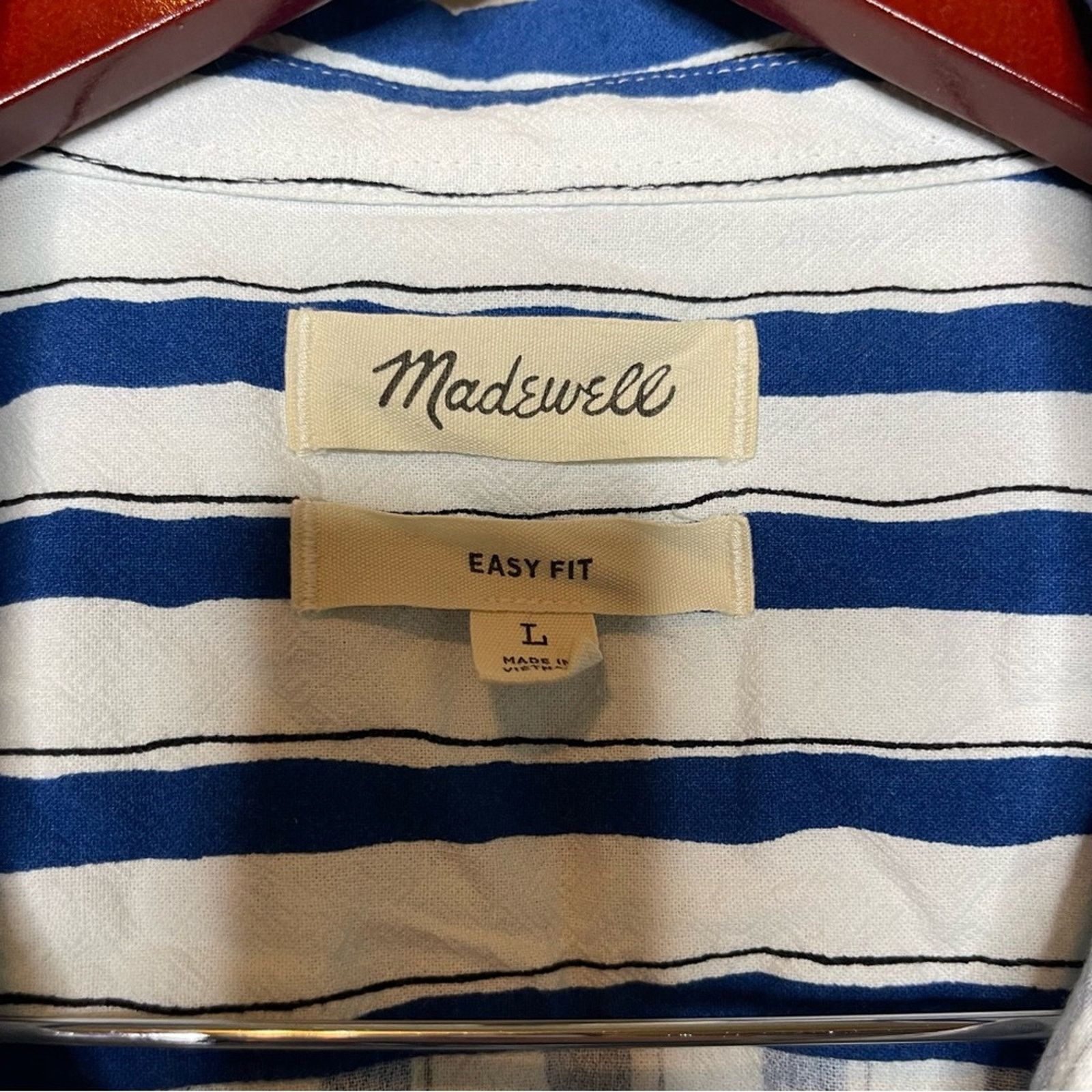 Madewell Madewell Crinkle Cotton Short-Sleeve Shirt Painted Stripe L Size US L / EU 52-54 / 3 - 2 Thumbnail