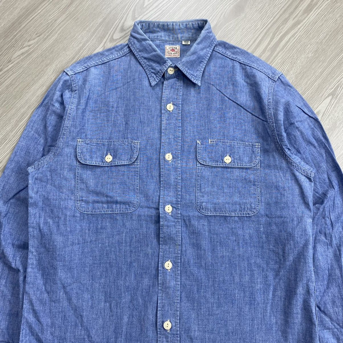 Orslow Vintage Sugar Cane Japan Chambray Denim Work Shirt Size US M / EU 48-50 / 2 - 2 Thumbnail