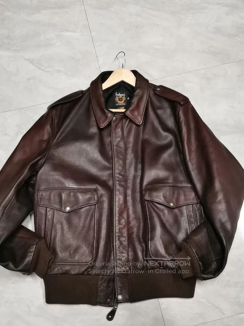 Schott Schott Leather coat Size US XL / EU 56 / 4 - 1 Thumbnail