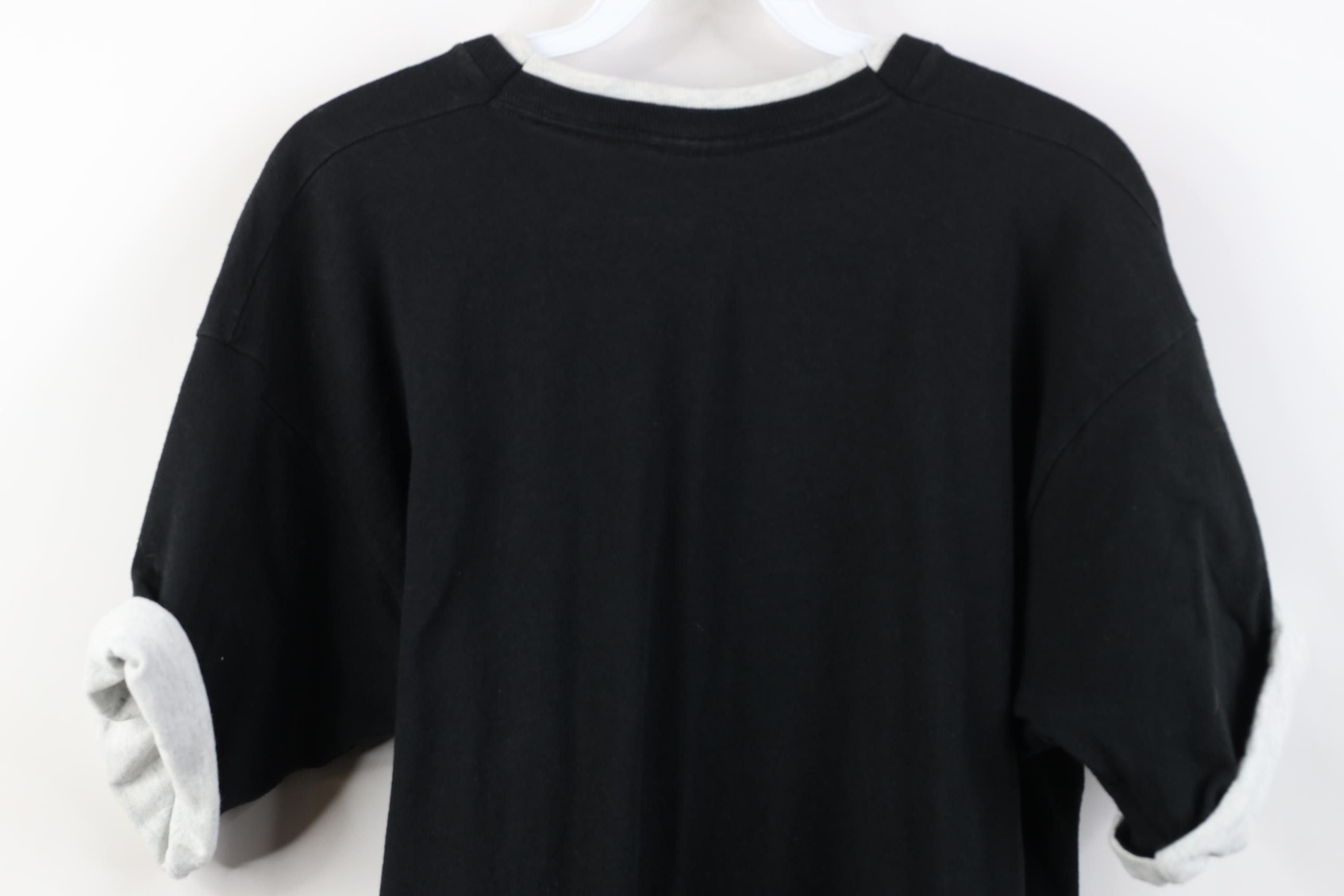 Vintage Vintage 90s Streetwear Layered Cotton T-Shirt Black USA Size US L / EU 52-54 / 3 - 13 Thumbnail