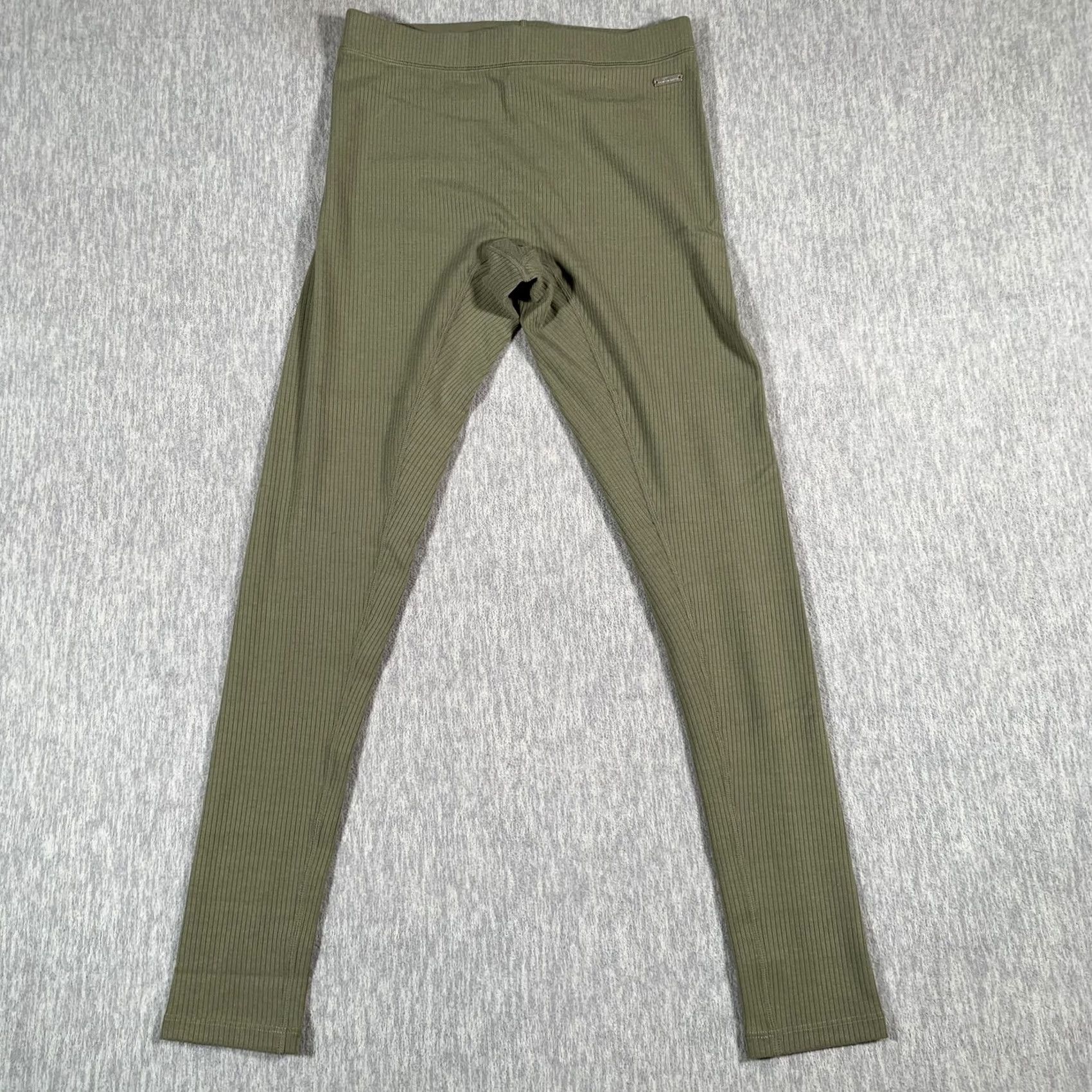 Olive BYLT Womens Small Olive Green Rib High-Waist Legging Pants Yoga Activewear Size 28" / US 6 / IT 42 - 2 Thumbnail