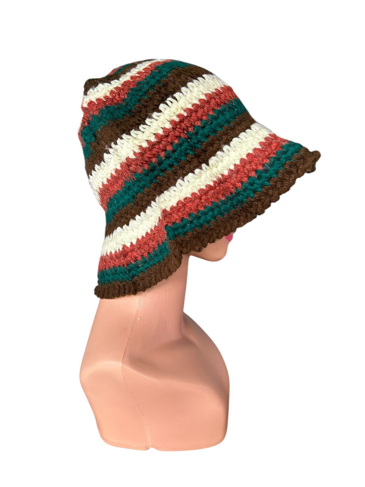 Japanese Brand × Kapital × Vintage Crochet Knitted Handmade big Bucket Hats Size ONE SIZE - 4 Thumbnail