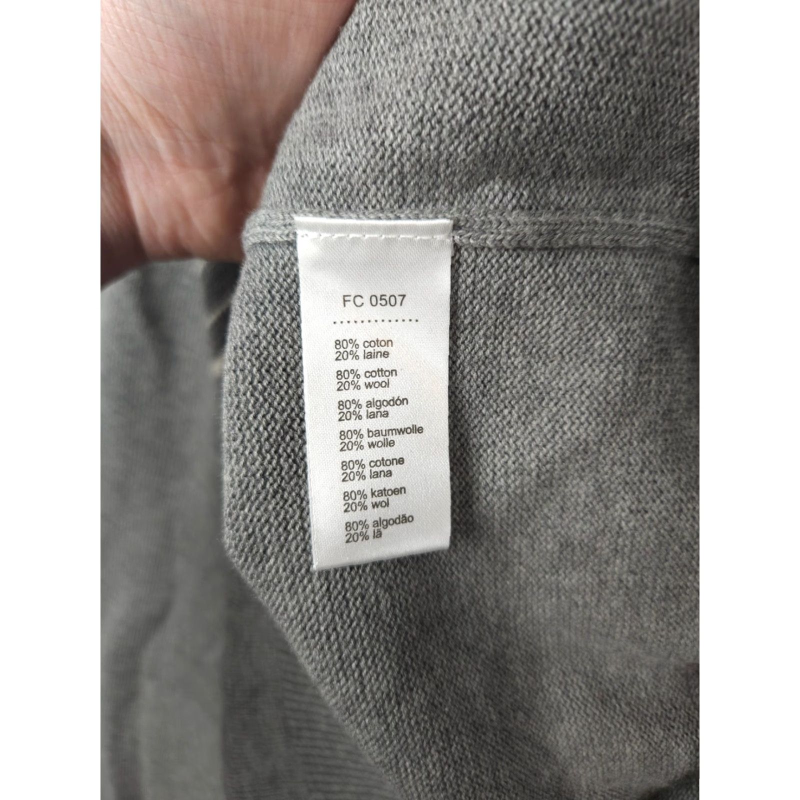 Lacoste Lacoste Sweater Men 5 Gray Striped V-Neck Wool Cotton Blend Pullover Knit Long Sleeve Regular Knit Logo Winter Spring Fall Size US S / EU 44-46 / 1 - 5 Thumbnail