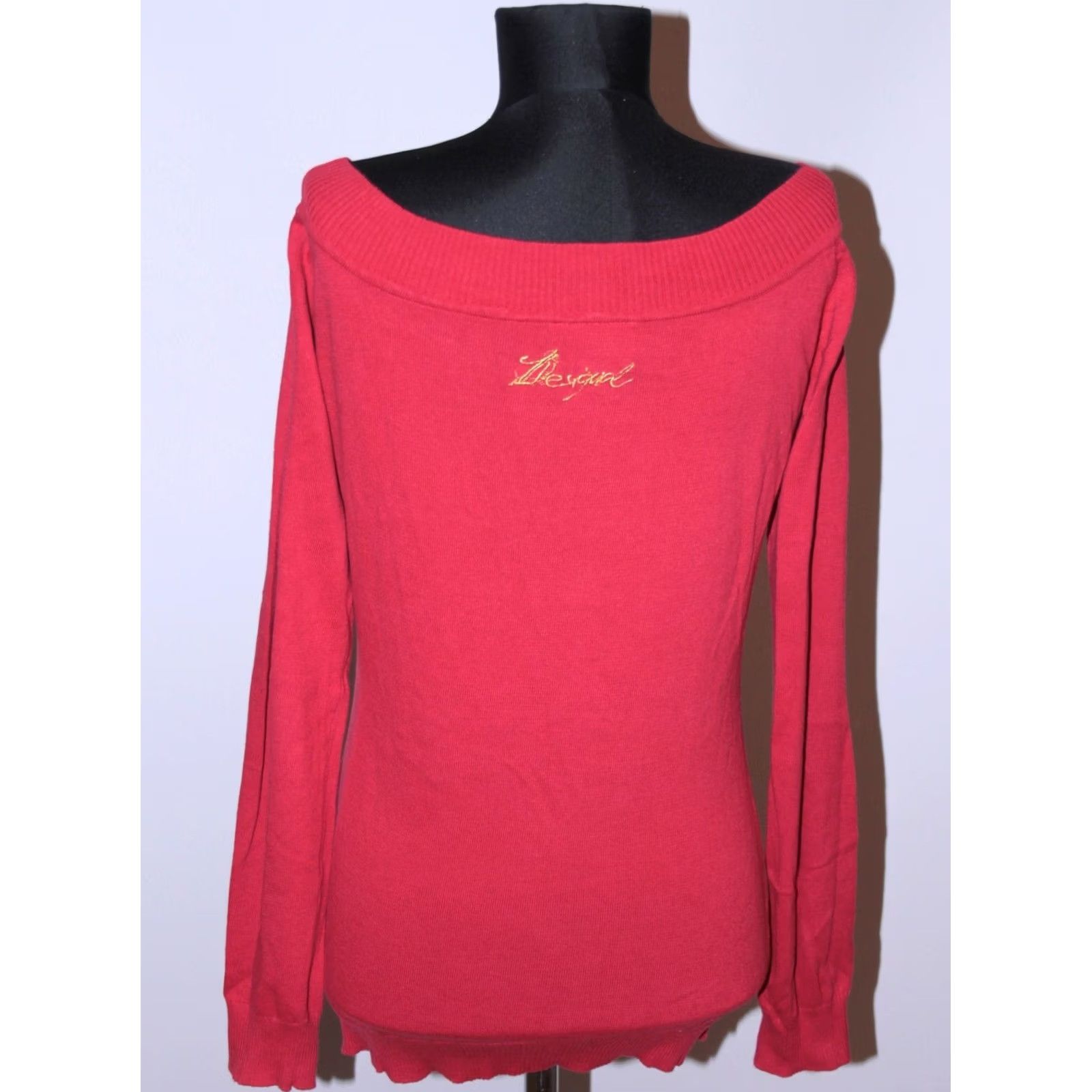 Desigual Desigual womens red cotton jumper pullover Size XL Size XL / US 12-14 / IT 48-50 - 3 Thumbnail