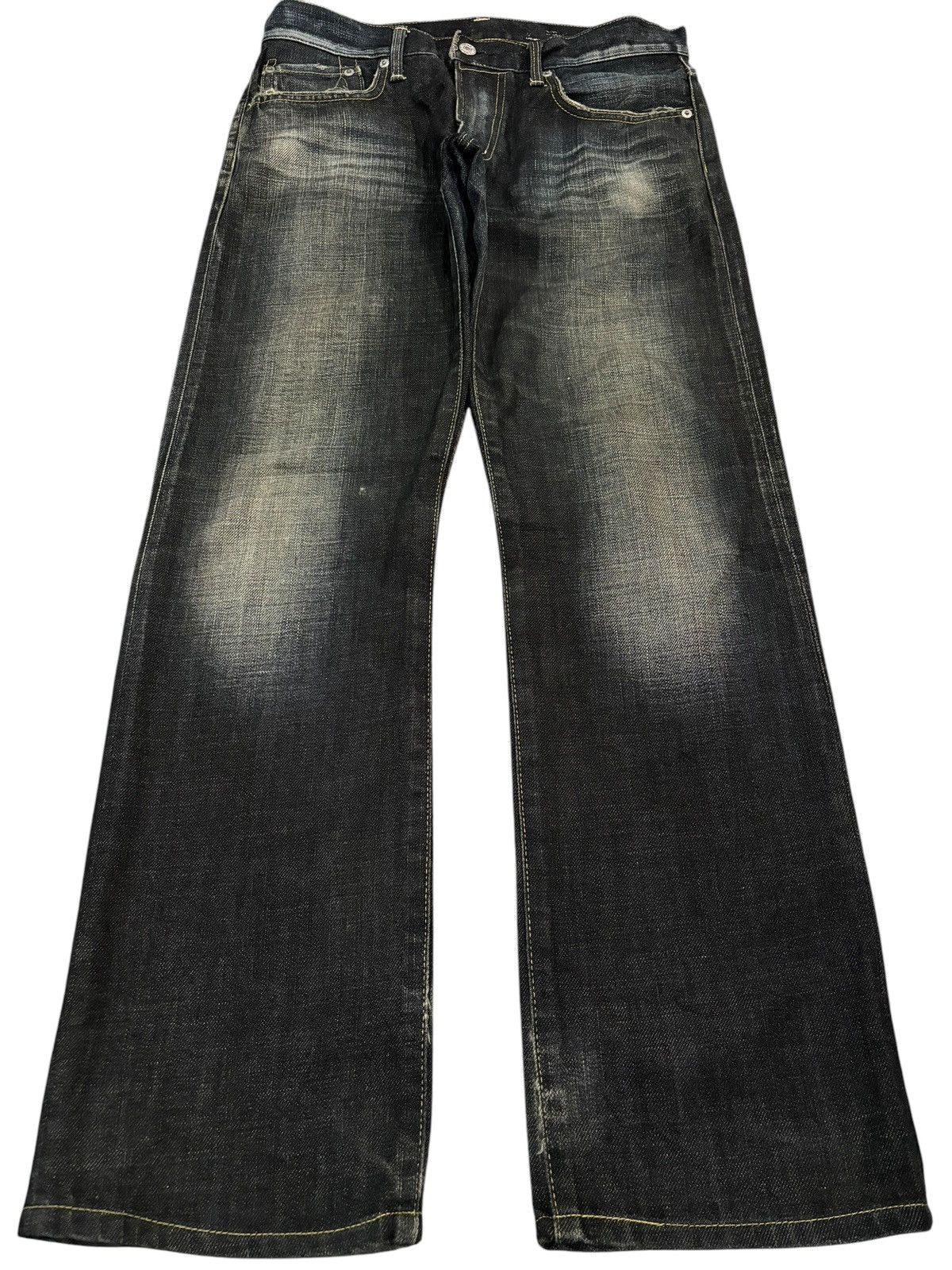 Edwin × Japanese Brand Vintage Y2k Edwin 503R Faded Straight Cut Jeans Size US 33 - 1 Thumbnail