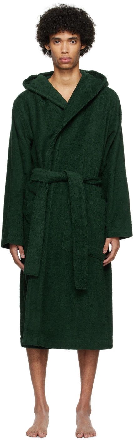Tekla o1mle0325 Unisex Hooded Bathrobe in Forest Green Size US XS / EU 42 / 0 - 2 Thumbnail