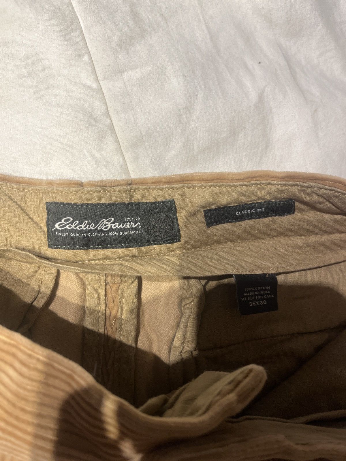 Eddie Bauer × Vintage Vintage tan corduroy thrifted Eddie Bauer Pants Size US 35 - 2 Thumbnail