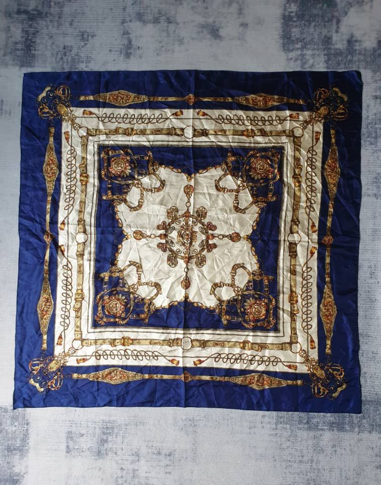 Japanese Brand Unnamed baroque blue colour scarves Size ONE SIZE - 1 Thumbnail