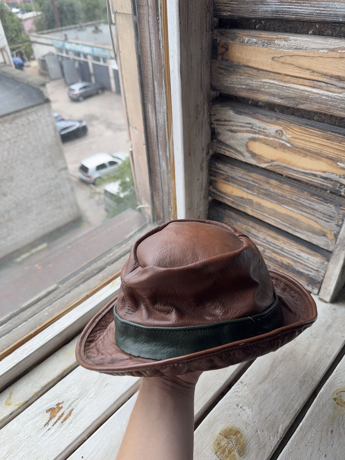 Vintage Vintage 90s Leather Western Rock USA Cowboy fedora hat Size ONE SIZE - 7 Thumbnail