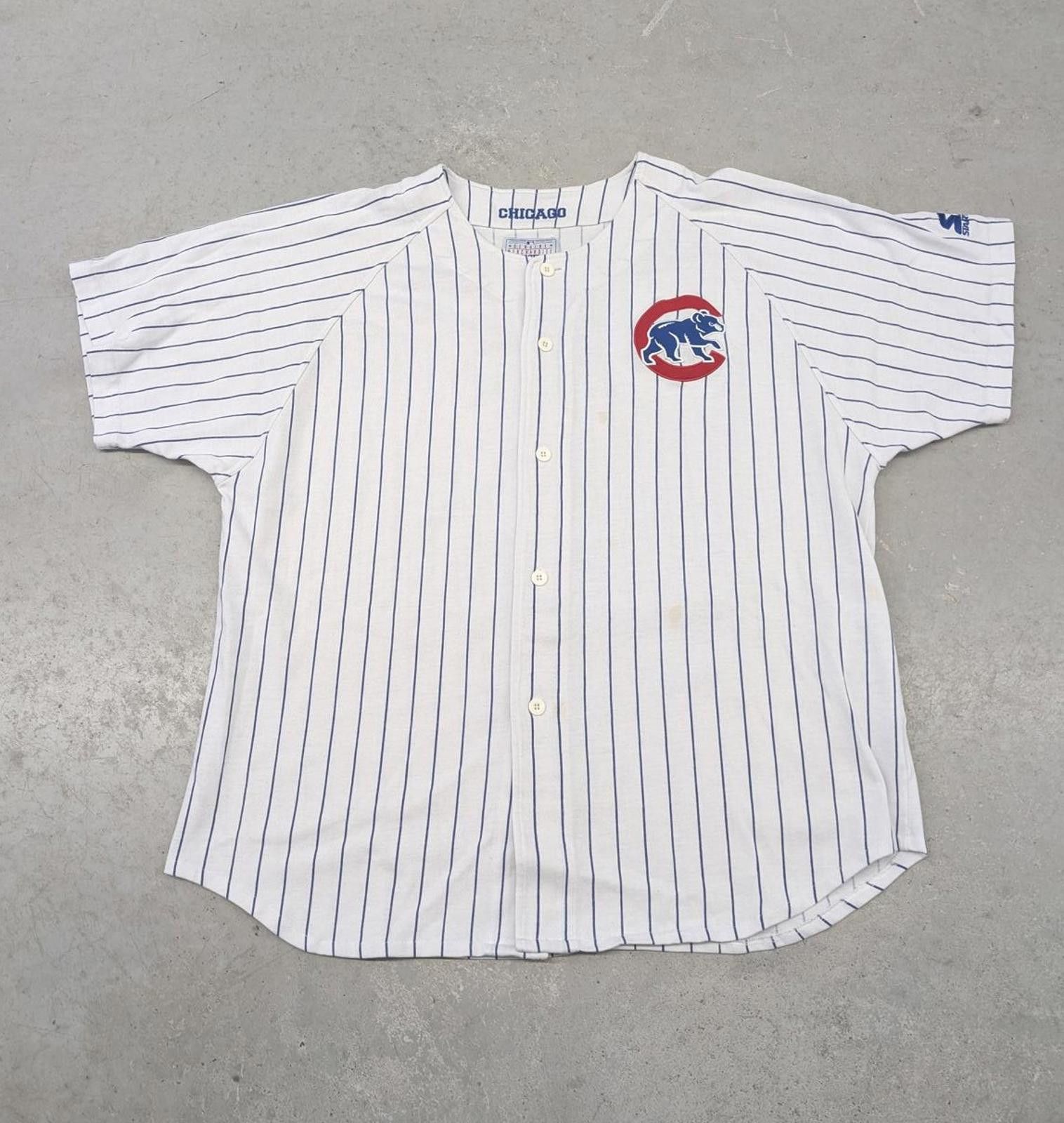 Starter Starter Chicago Cubs MLB White pin stripe baseball jersey Size US XXL / EU 58 / 5 - 1 Thumbnail