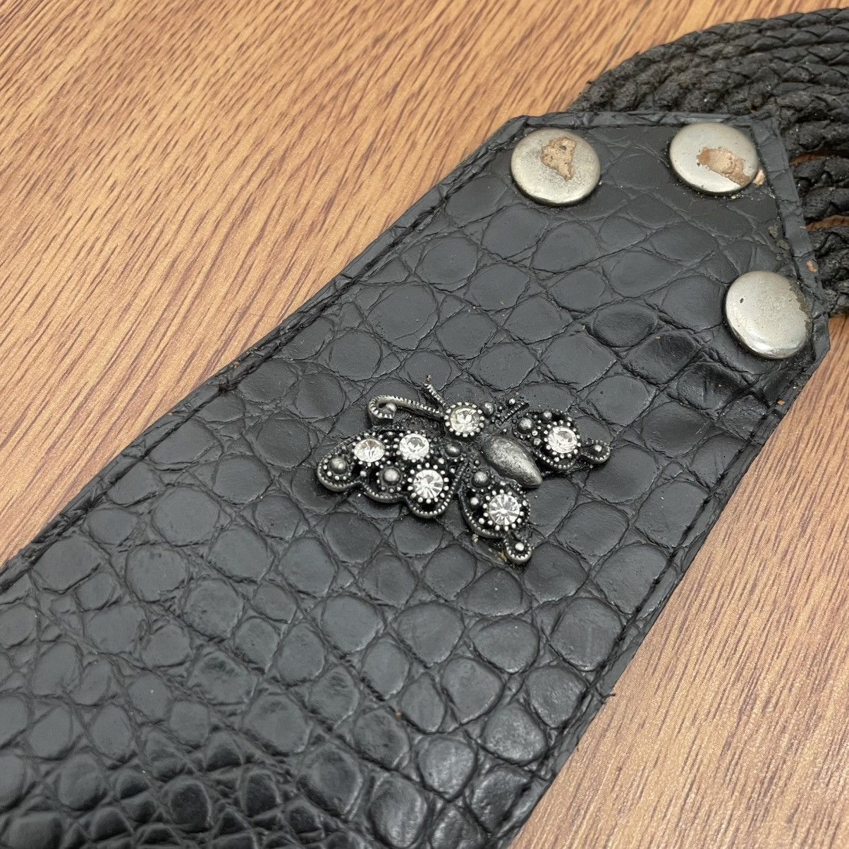 If Six Was Nine × Japanese Brand × Le Grande Bleu (L.G.B.) Black rope crystal butterfly ornament belt Size ONE SIZE - 3 Thumbnail