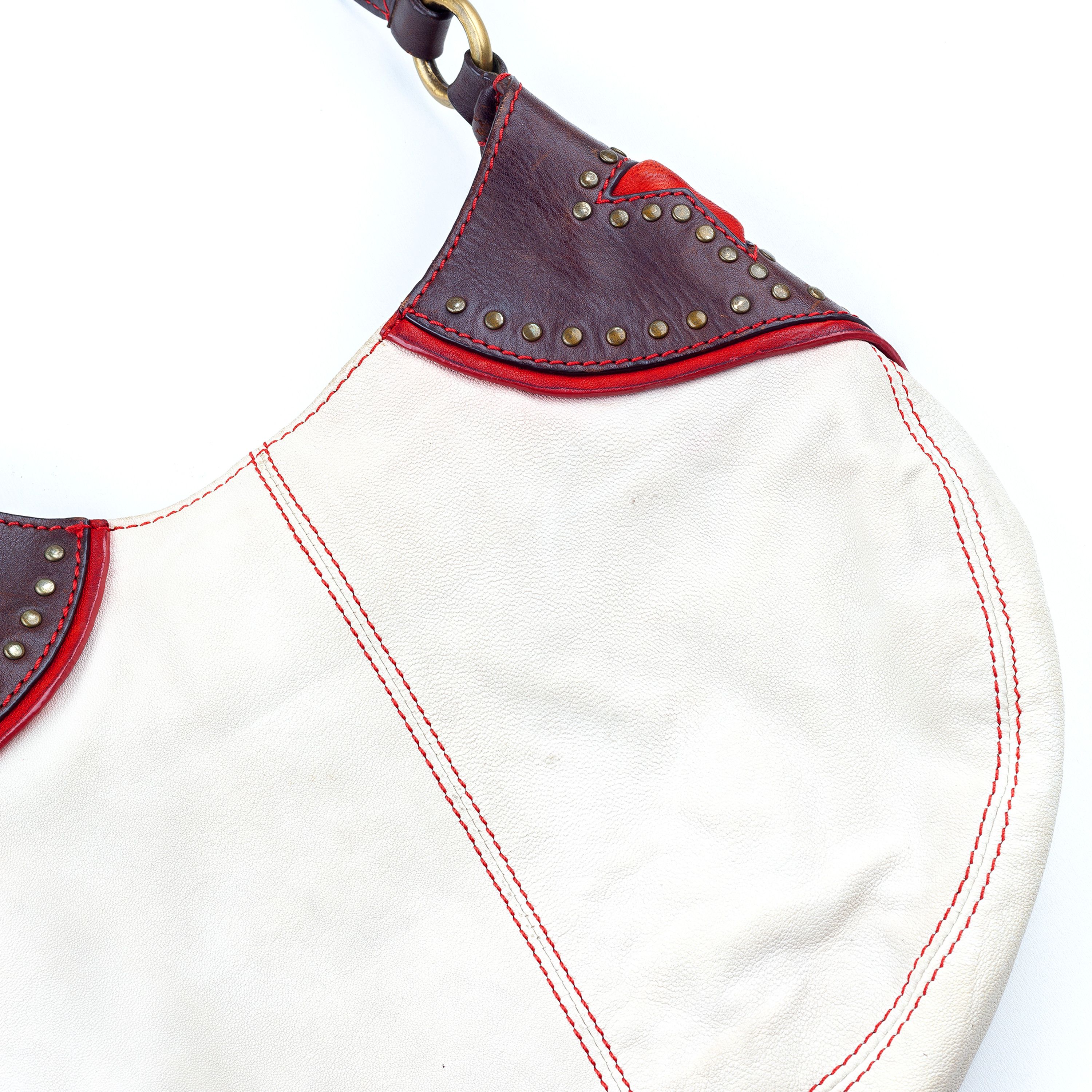 Moschino Moschino Vintage Cowboy White/Brown Leather Crossbody Bag Size ONE SIZE - 6 Thumbnail