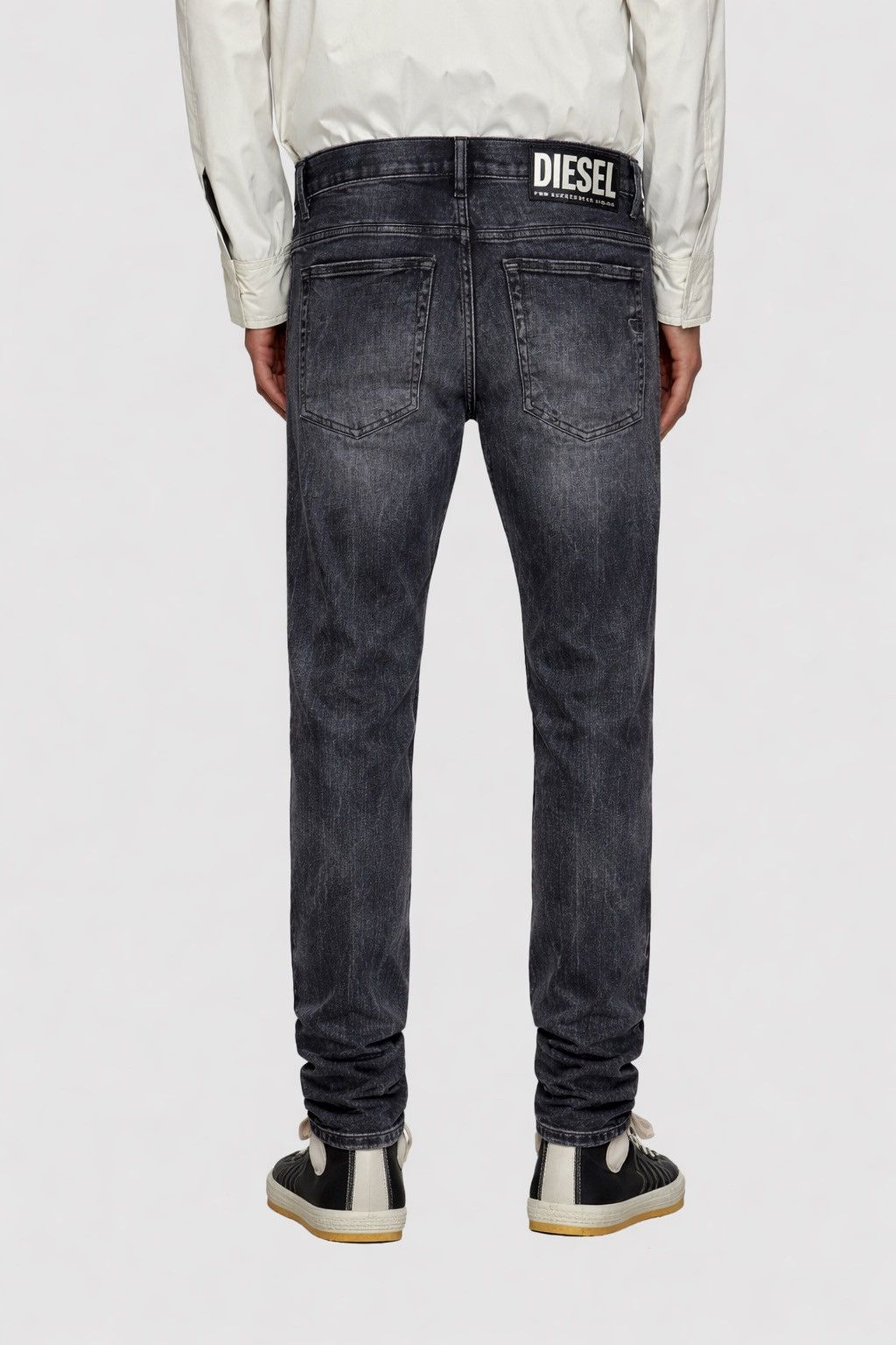 Diesel Diesel D-Amny Mens Skinny Jeans Black Grey Denim Zipper Size US 32 / EU 48 - 2 Thumbnail