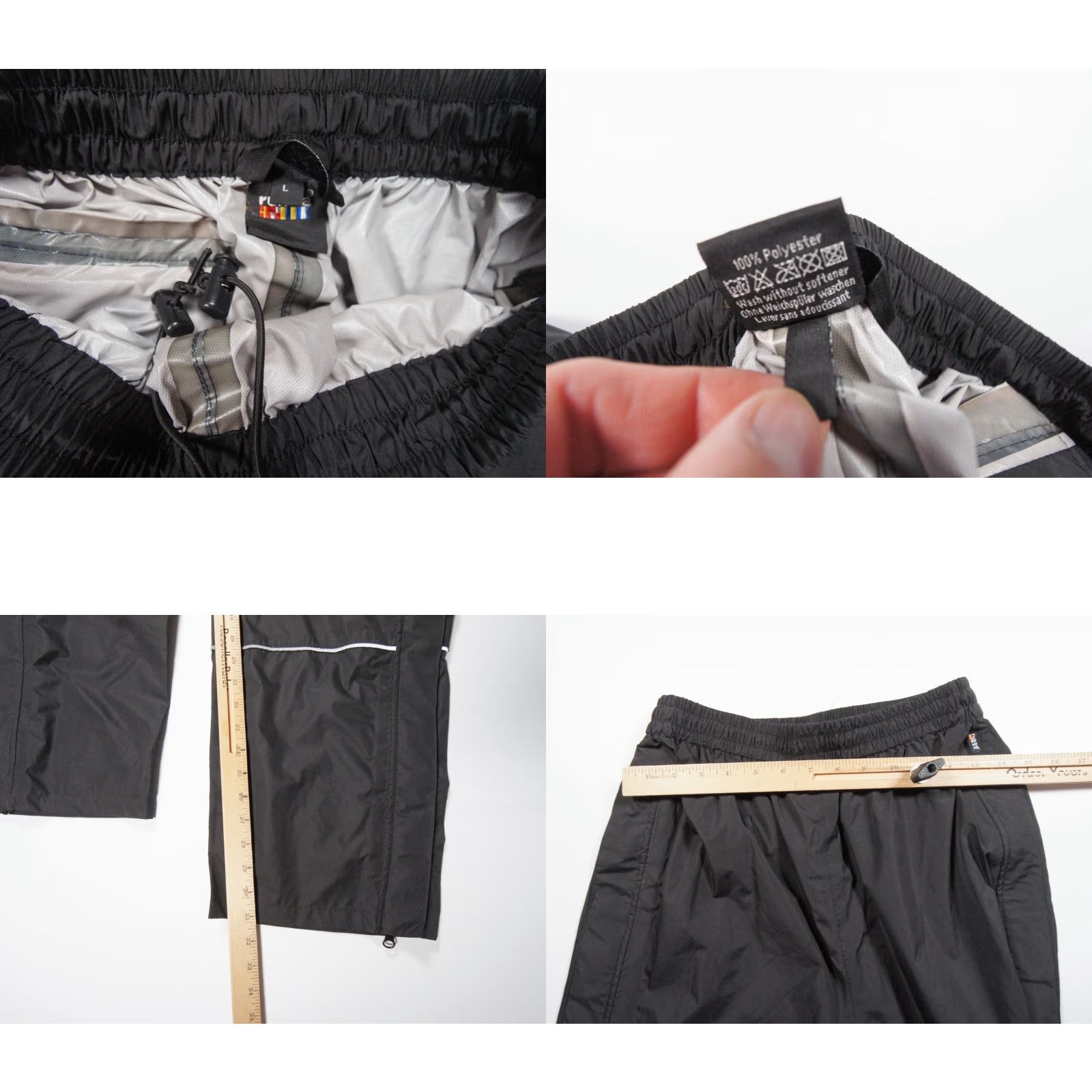 Vintage Rukka Pants Adult Large Black Windbreaker Lightweight Outdoors Side Zip Mens Size US 33 - 8 Thumbnail