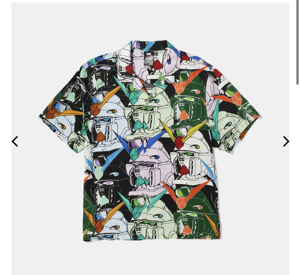 Image of Huf X Gundam Heads Resort Shirt S, Men's (Size Small)