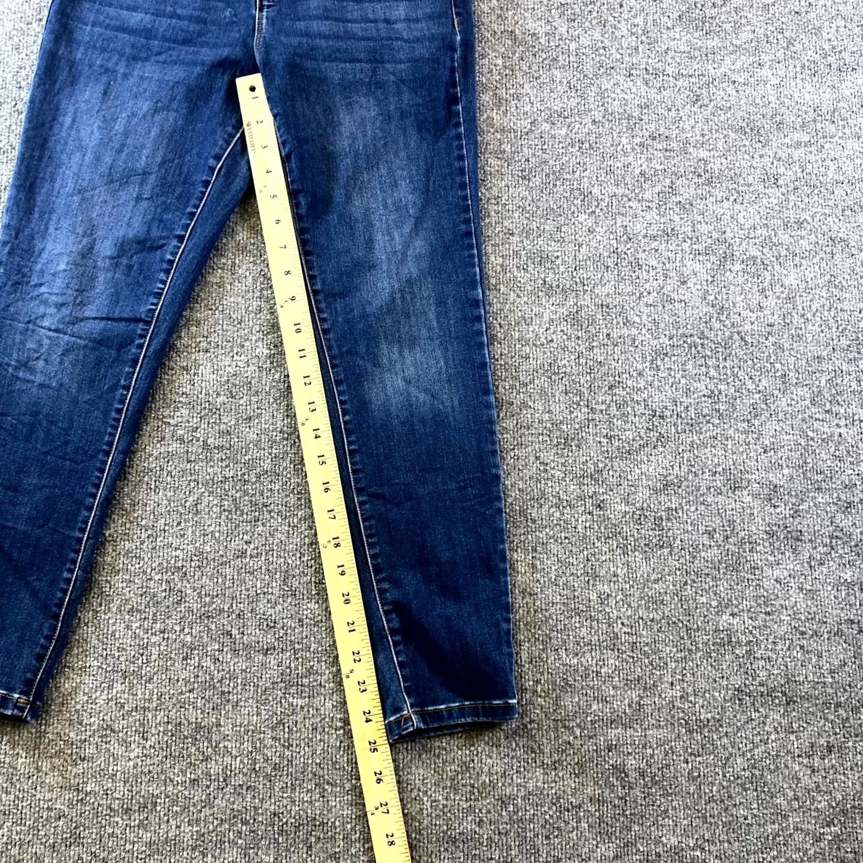 Denime 9th & Main Skinny Jeans Women's 6P Blue Denim Cotton Stretch Workwear 5-Pocket Zipper Button Petite 25 Inseam Size 28" / US 6 / IT 42 - 3 Thumbnail