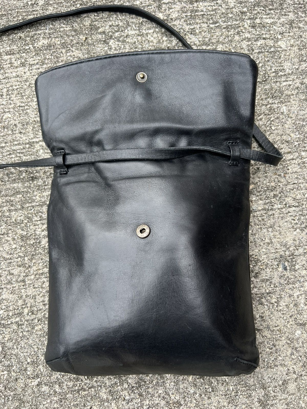 Leather Tsumori Chisato Japan Patina Black Leather Carry Bag Size ONE SIZE - 9 Thumbnail