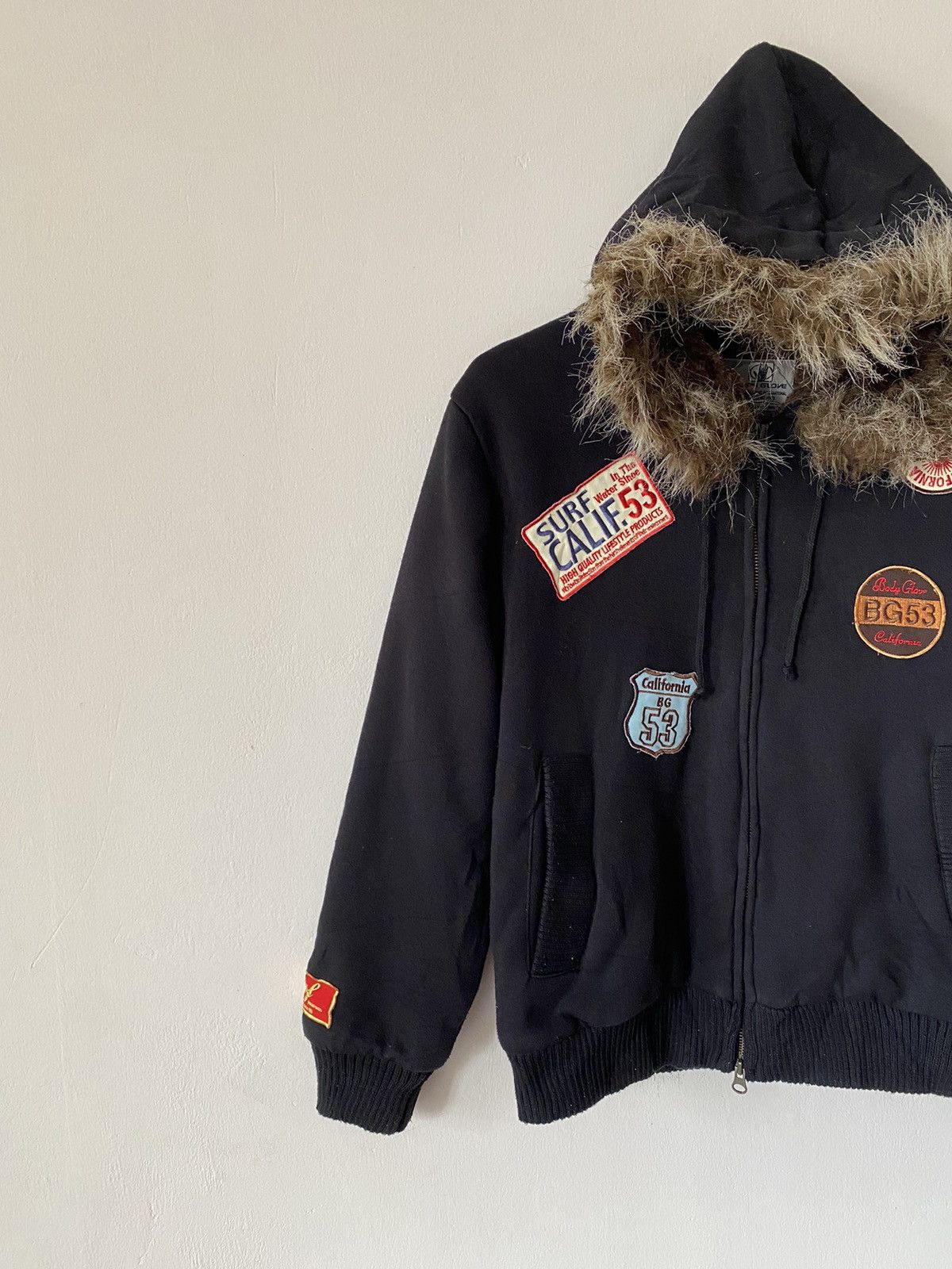 Le Grande Bleu (L.G.B.) Vintage Body Glove Zipper Hoodie Faux Fur Size US M / EU 48-50 / 2 - 7 Thumbnail