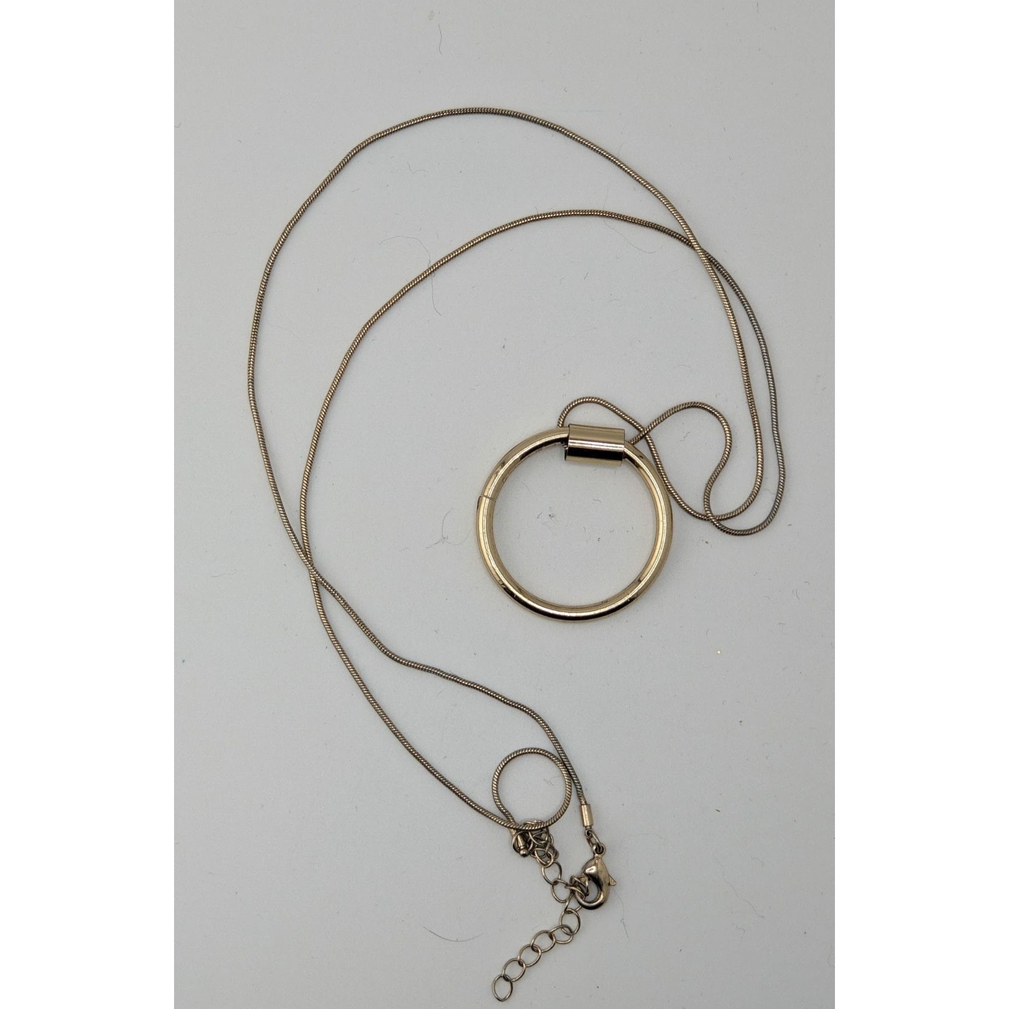 Other Modern Geometric Silver Tone Snake Chain Necklace With Gold Size ONE SIZE - 5 Thumbnail