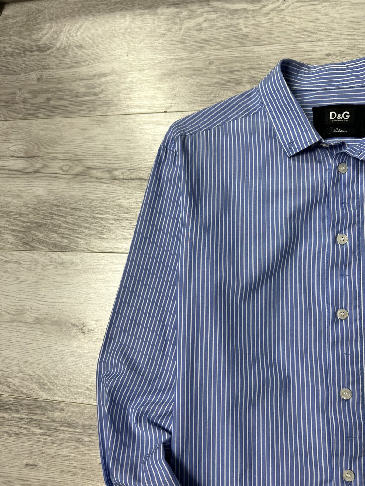 Dolce & Gabbana Dolce & Gabbana Striped Button Up Slim Shirt D&G Logo Size US M / EU 48-50 / 2 - 3 Thumbnail