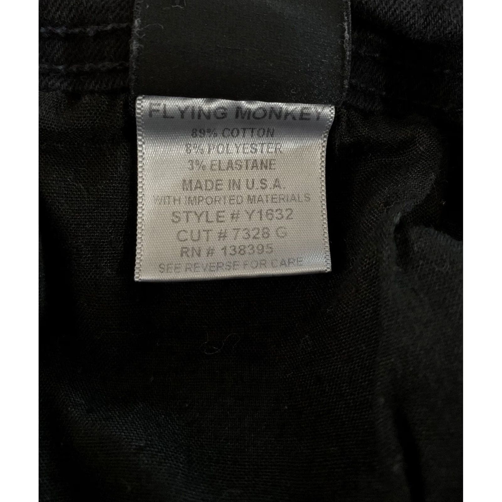 Vintage VINTAGE Flying Monkey Rose Embroidered Jeans Women’s 25x25 Black Floral Skinny Low Rise Size 42" / US 20 - 7 Thumbnail