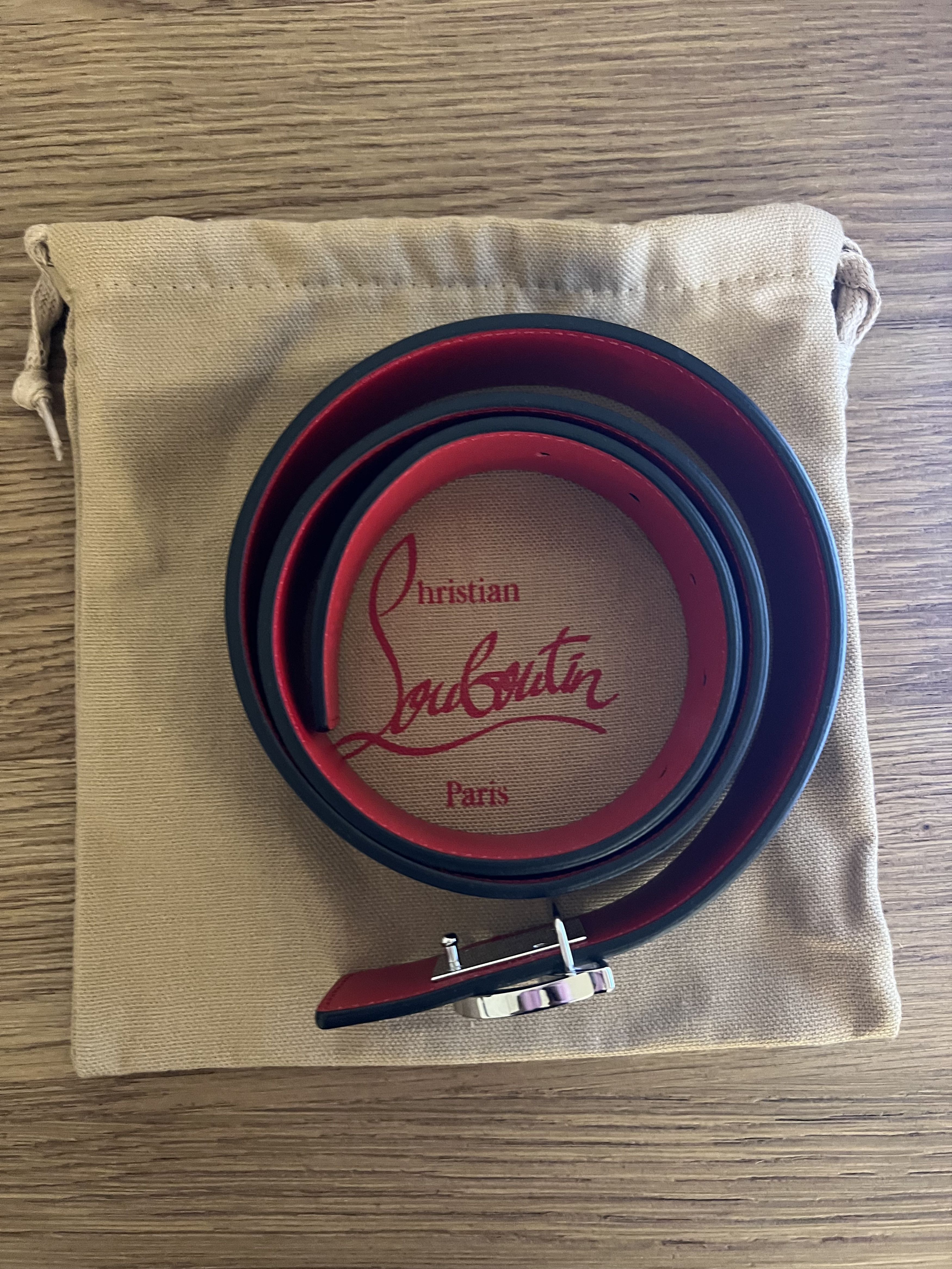 Christian Louboutin CL Logo Belt Size 34 - 2 Thumbnail