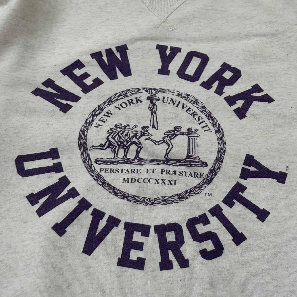 GU GU x New York University NYU Crewneck Sweatshirt Oatmeal Size US M / EU 48-50 / 2 - 5 Thumbnail