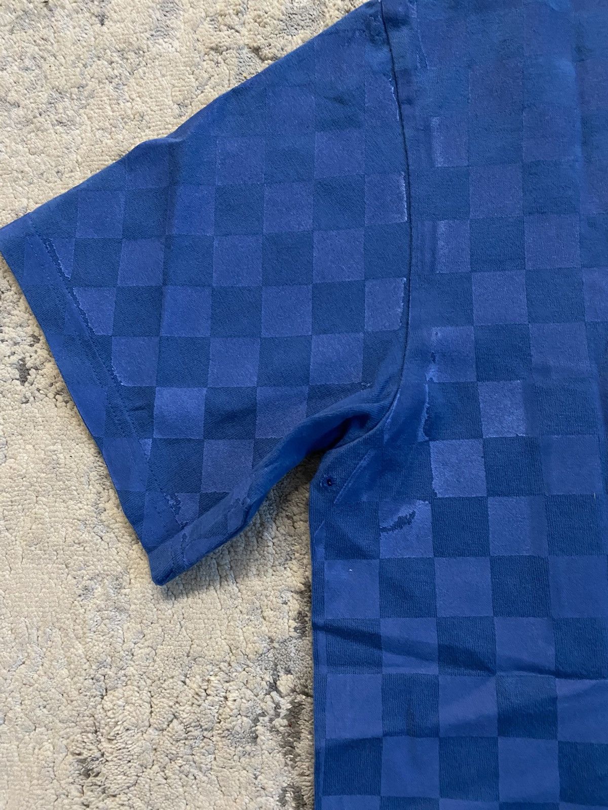 Number (N)ine SS09 Checkered Blue Painted T Shirt Size US M / EU 48-50 / 2 - 10 Thumbnail