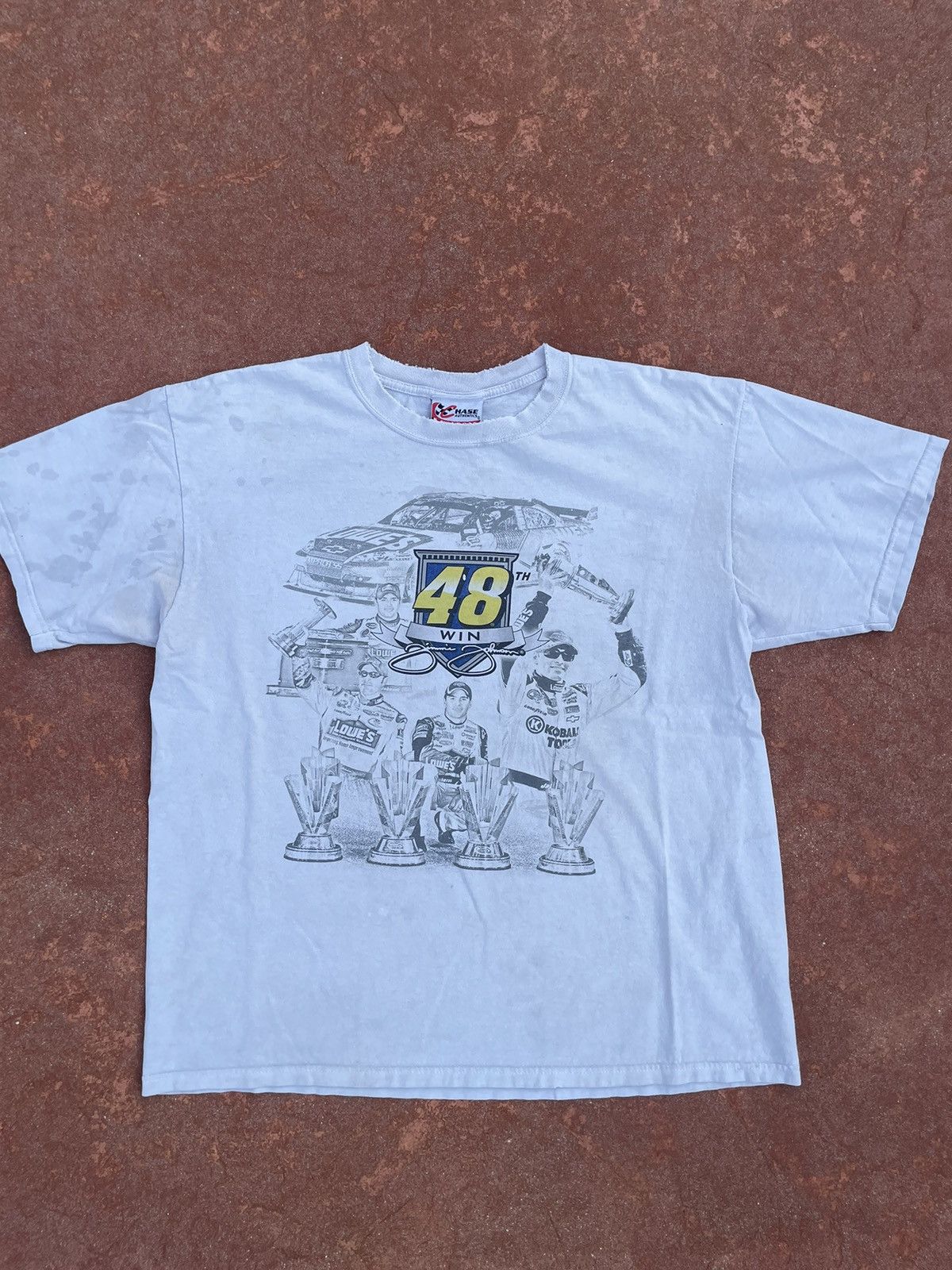NASCAR Vintage Y2k Faded Jimmy Johnson Graphic NASCAR Racing Tee Size US XL / EU 56 / 4 - 1 Thumbnail
