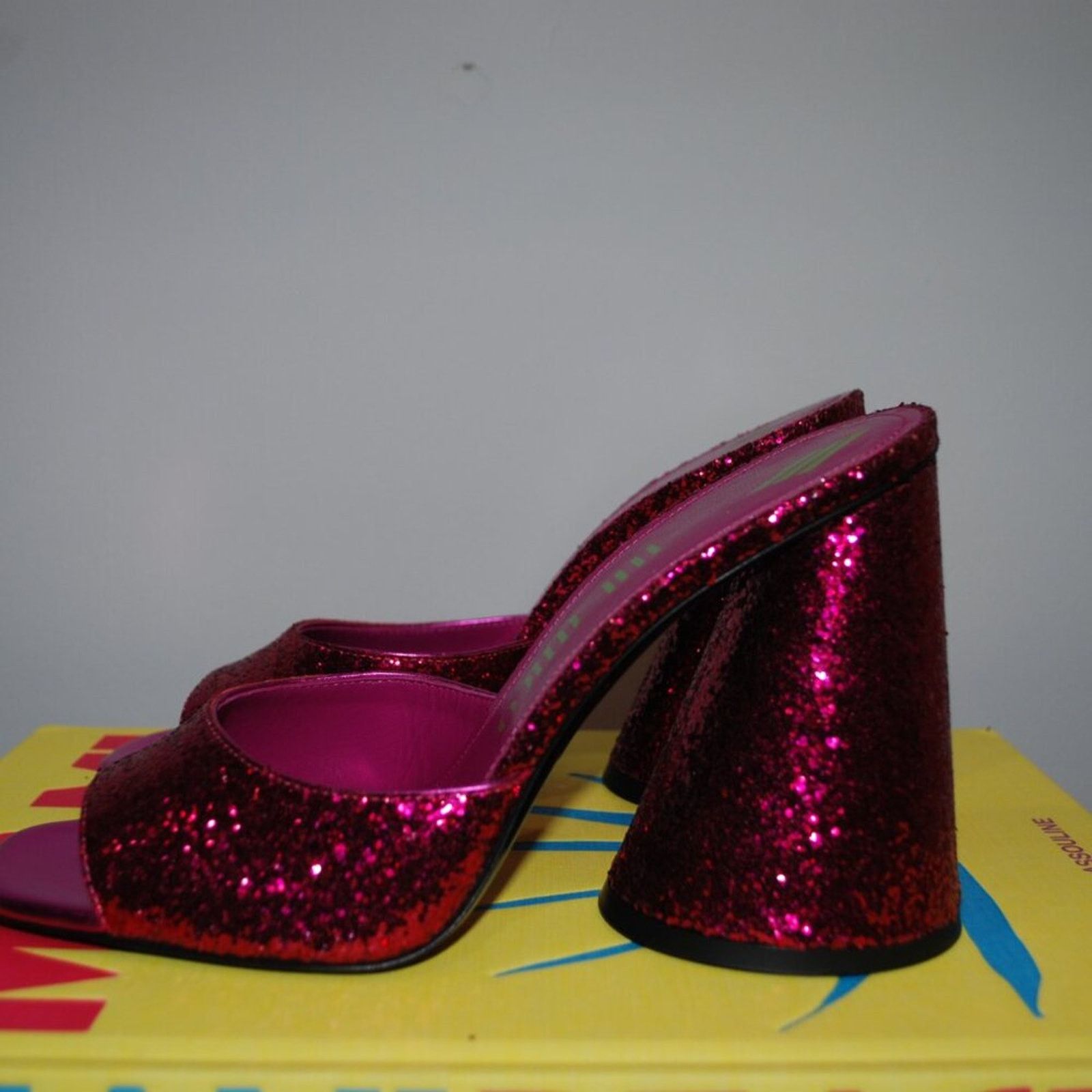 The Attico The Attico Pink Devon Glitter Mule Heels Sandals IT40 Size US 10 / IT 40 - 4 Thumbnail